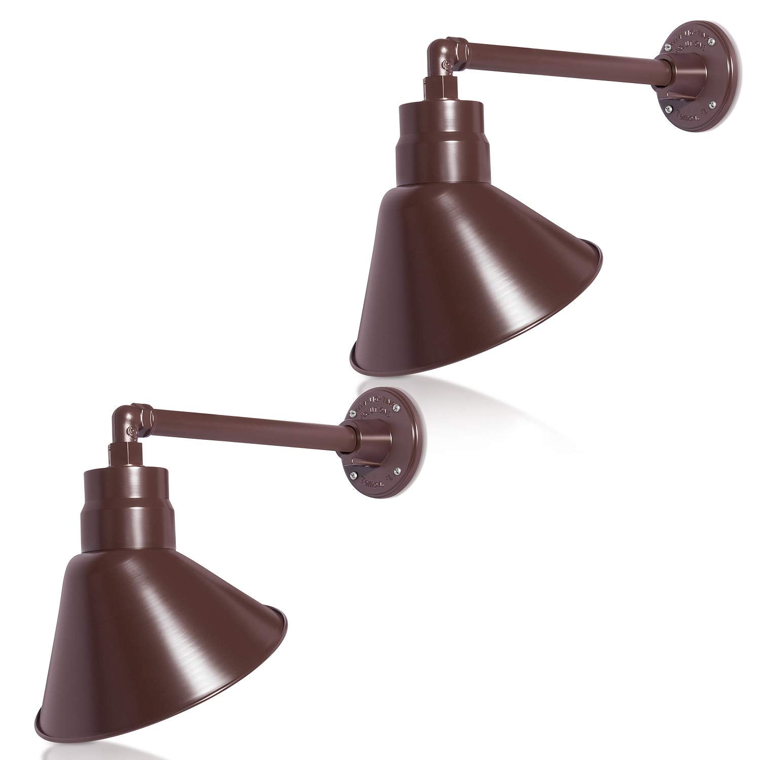HTM LIGHTING SOLUTIONS Gooseneck Sign Light Fixture - 10in. Architectural Bronze, 13in. Extension Arm, 2-Pack, Alloy Steel
