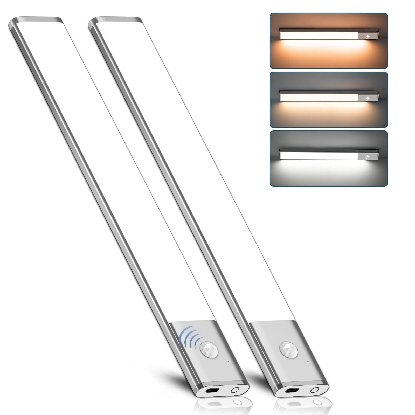 EnternalLight Under Cabinet Lights - Motion Sensor, 80 LED, Wireless, Rechargeable, 12 Inch, White, Model: lus-in30