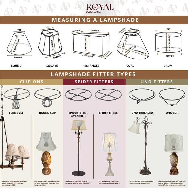 Royal Designs, Inc. True Bell Lamp Shade - Beige - 6.5 X 12 X 10.5