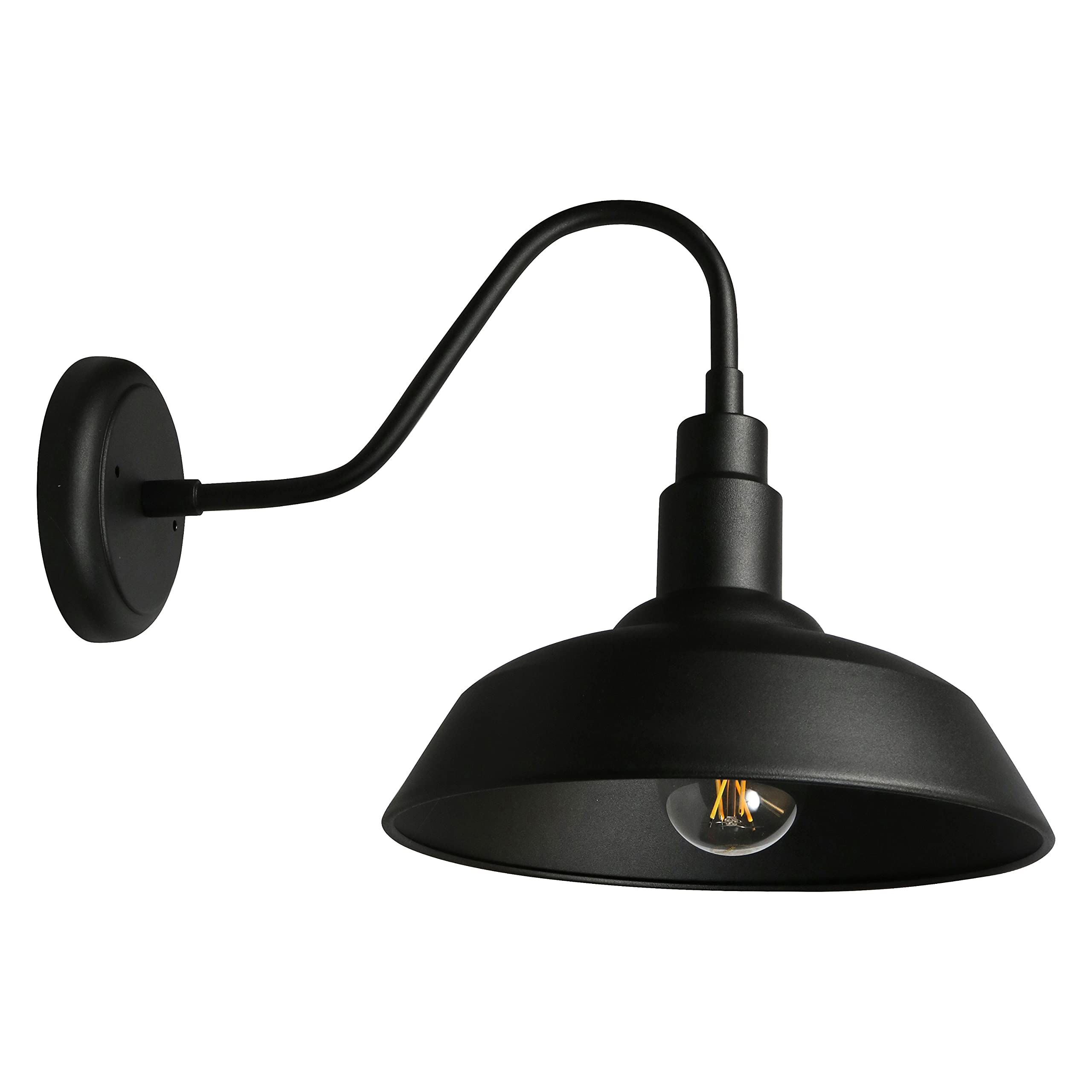 LEDVANCE SYLVANIA Easton Vintage Flush Mount Sconce with Dimmable 60W Soft White Bulb, Black Metal, Model 60123