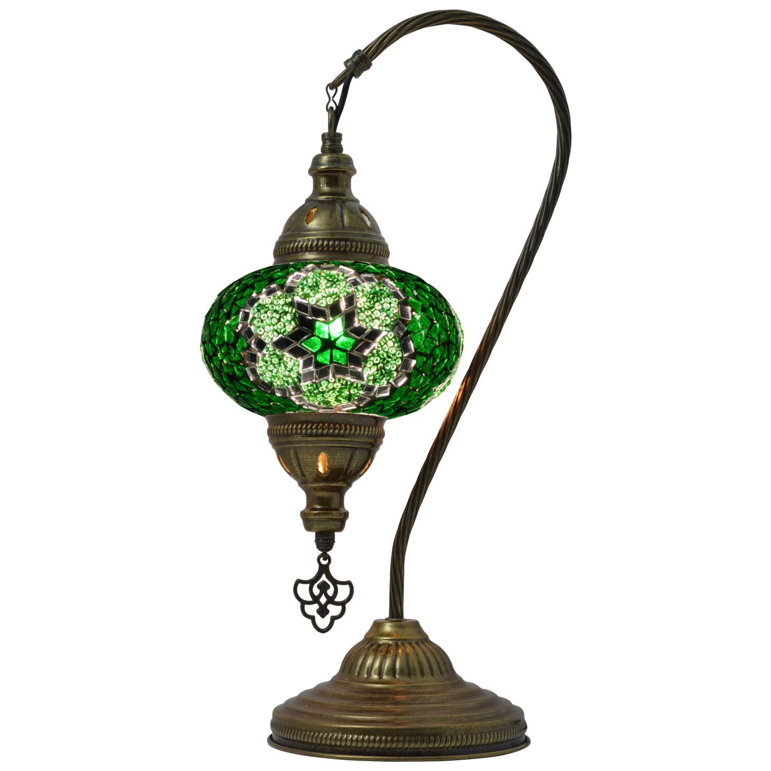 Mozaist Moroccan Mosaic Lamp, Vintage Stained Glass Table Light With Us Plug, A30 Color