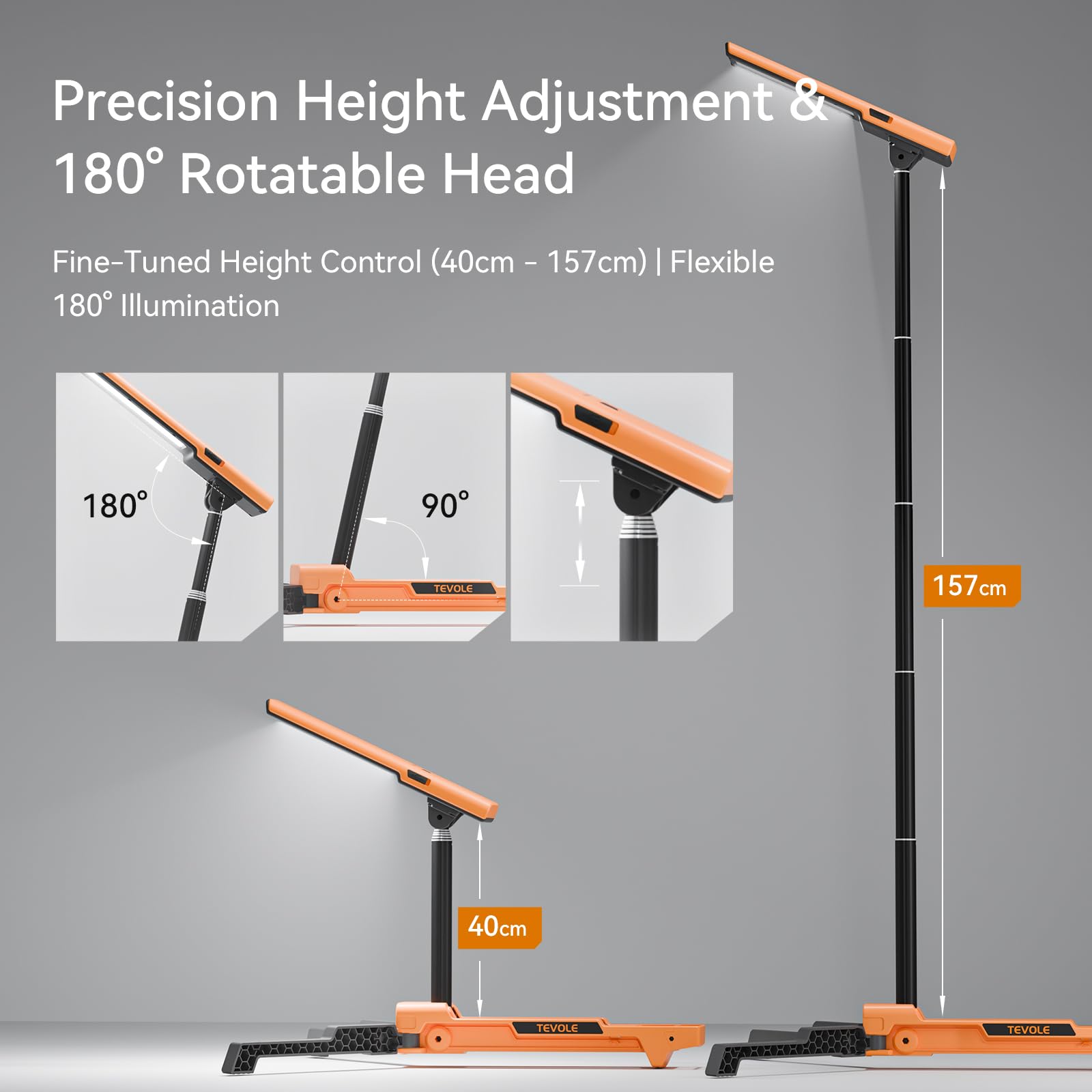LED Work Light with Stand Foldable Tripod Lighting 1500LM Adjustable Stand for Construction, Outdoor, DIY Camping, Gift for Man