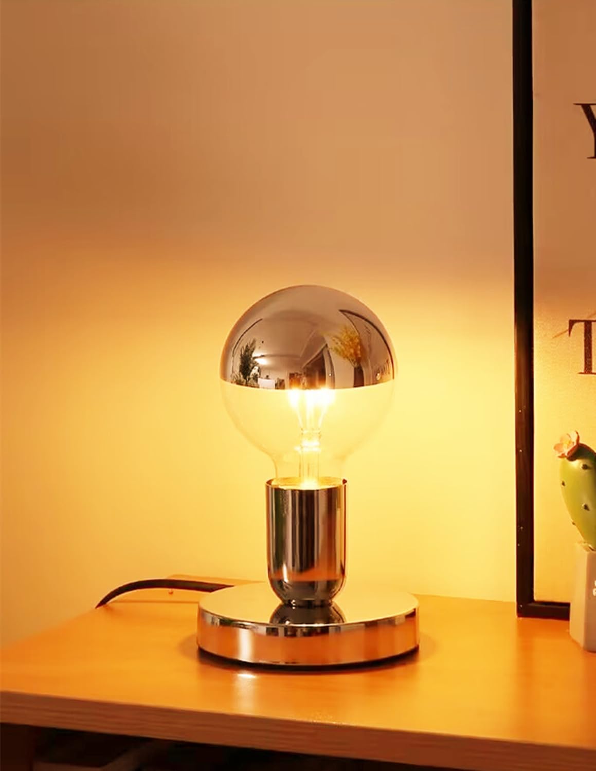 Xihome Simple Unique Lamp Base Only,Mini Bedside Table Lamp Bases,E26 Edison Light Bulb Stand Lamps For Small Spaces,Minimalist