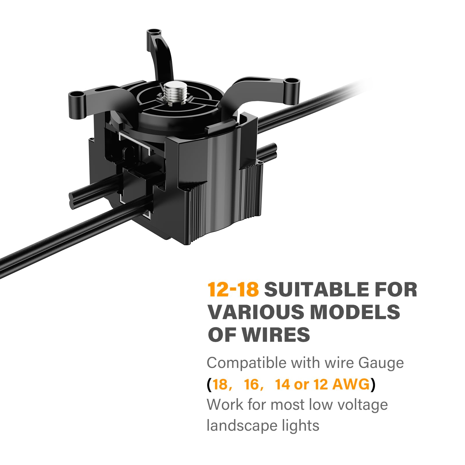 VenusManufacturing Wire Connector 2 Pack for Low Voltage Outdoor Lighting, Black Plastic, Model 8150-9801-01