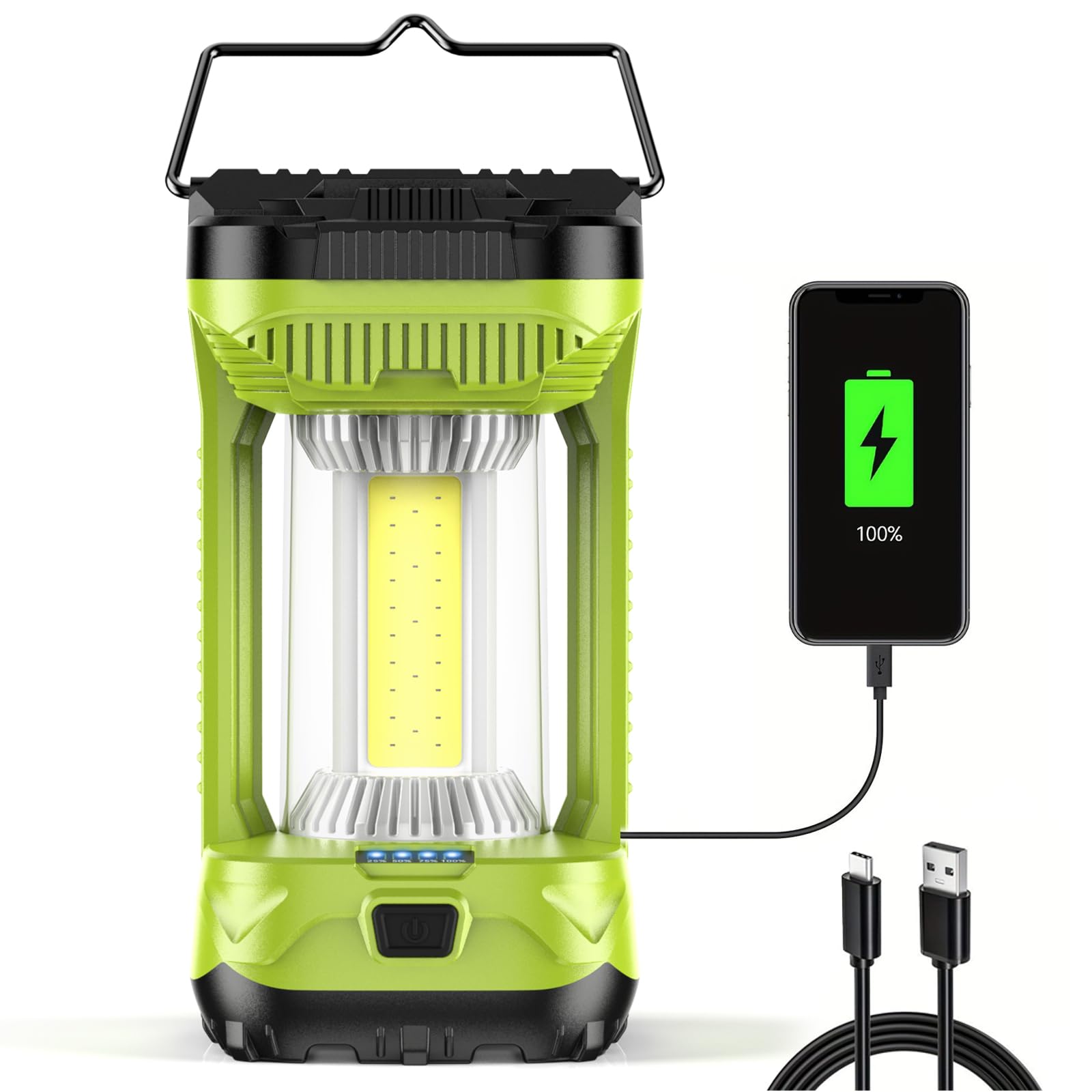 AlpsWolf Camping Lantern Rechargeable LED Light 4000mAh Super Bright Green CLV310-G1