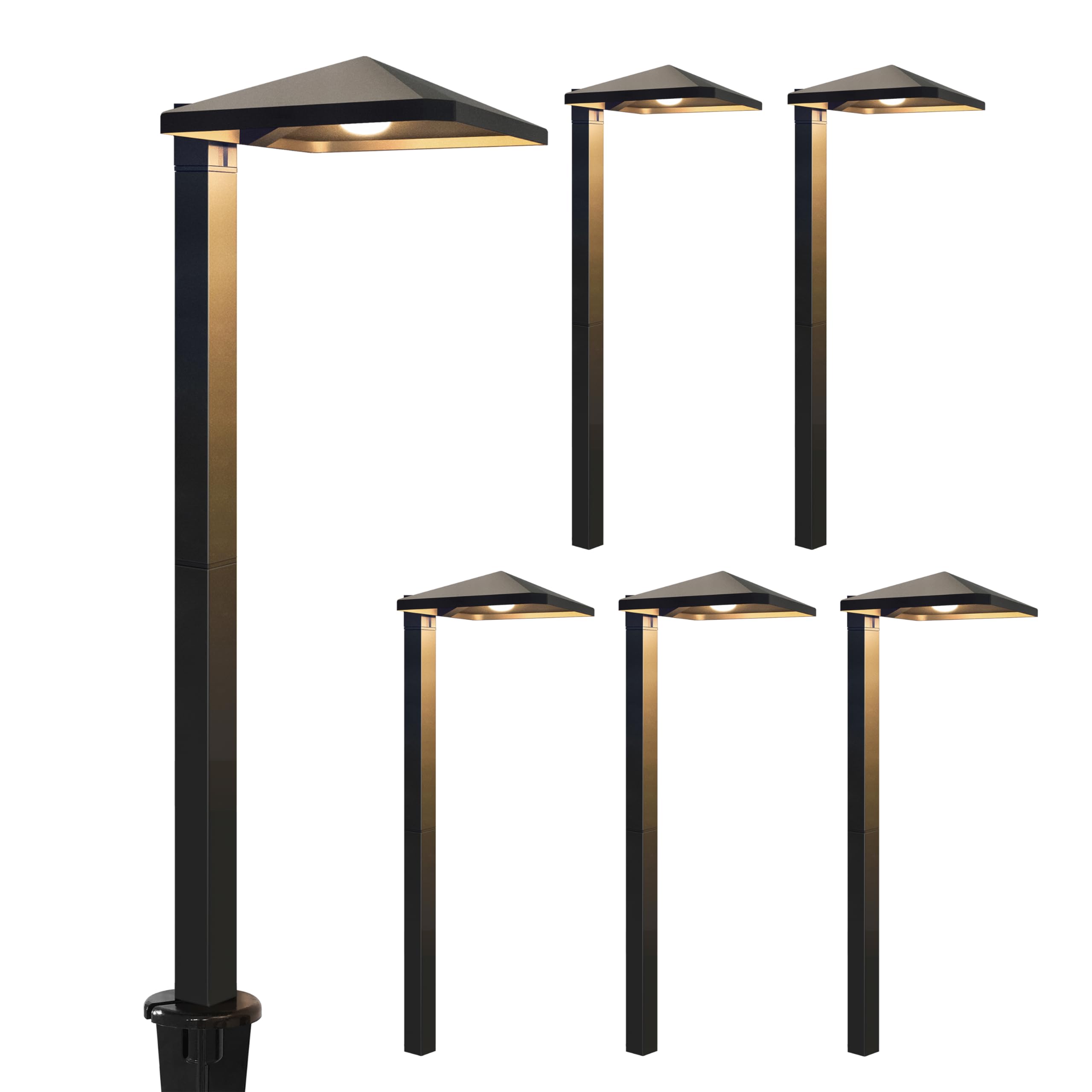 GKOLED 6 Pack UL Listed Low Voltage Pathway Lights, 12V 3W 140LM 3000K Waterproof LED Landscape Lighting, for Outdoor Walkway, S