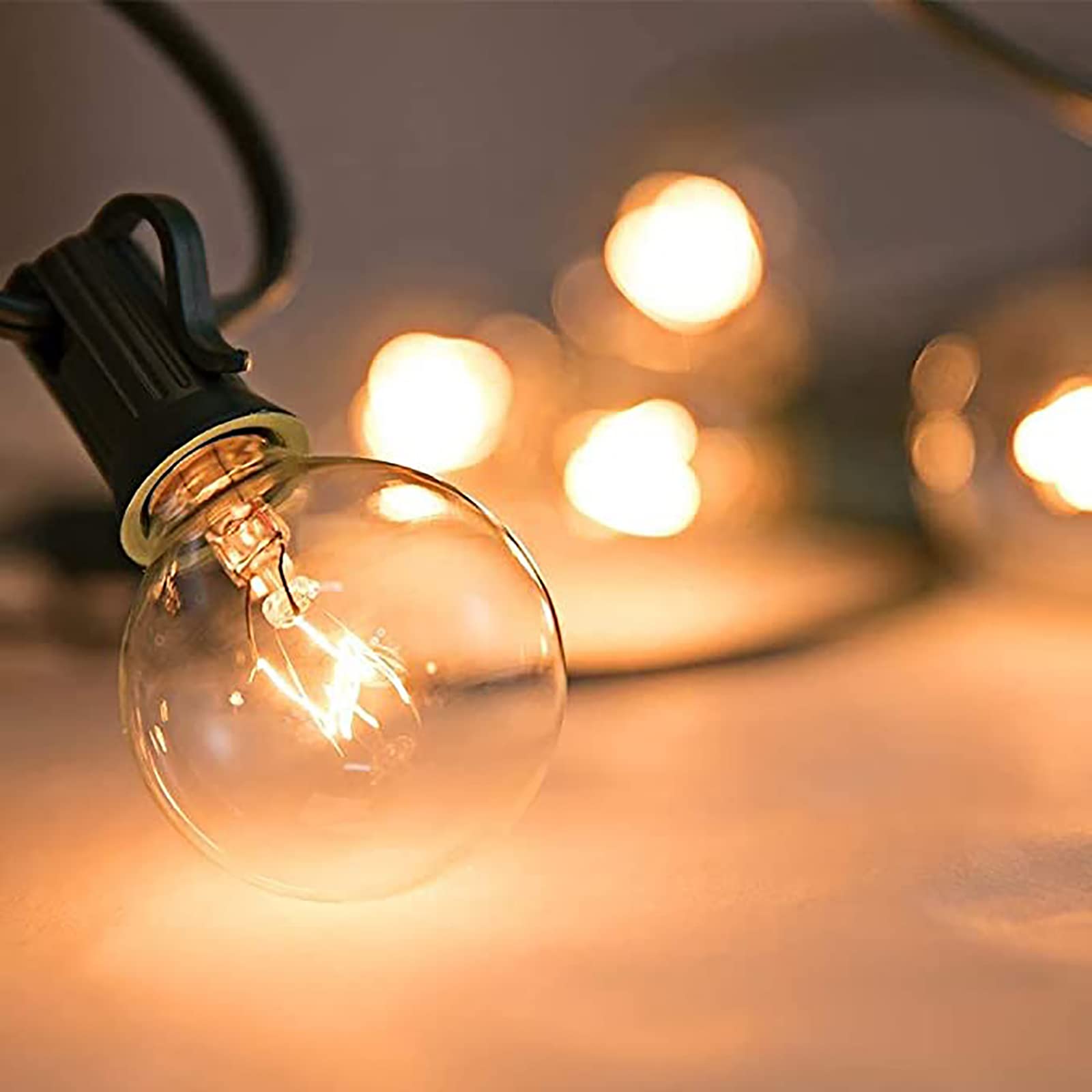 Chyparty G40 Replacement Light Bulbs, 120V 5W Clear Globe Bulb, E12 C7 Candelabra Base, 1.5 Inch Glass Incandescent Bulbs For In