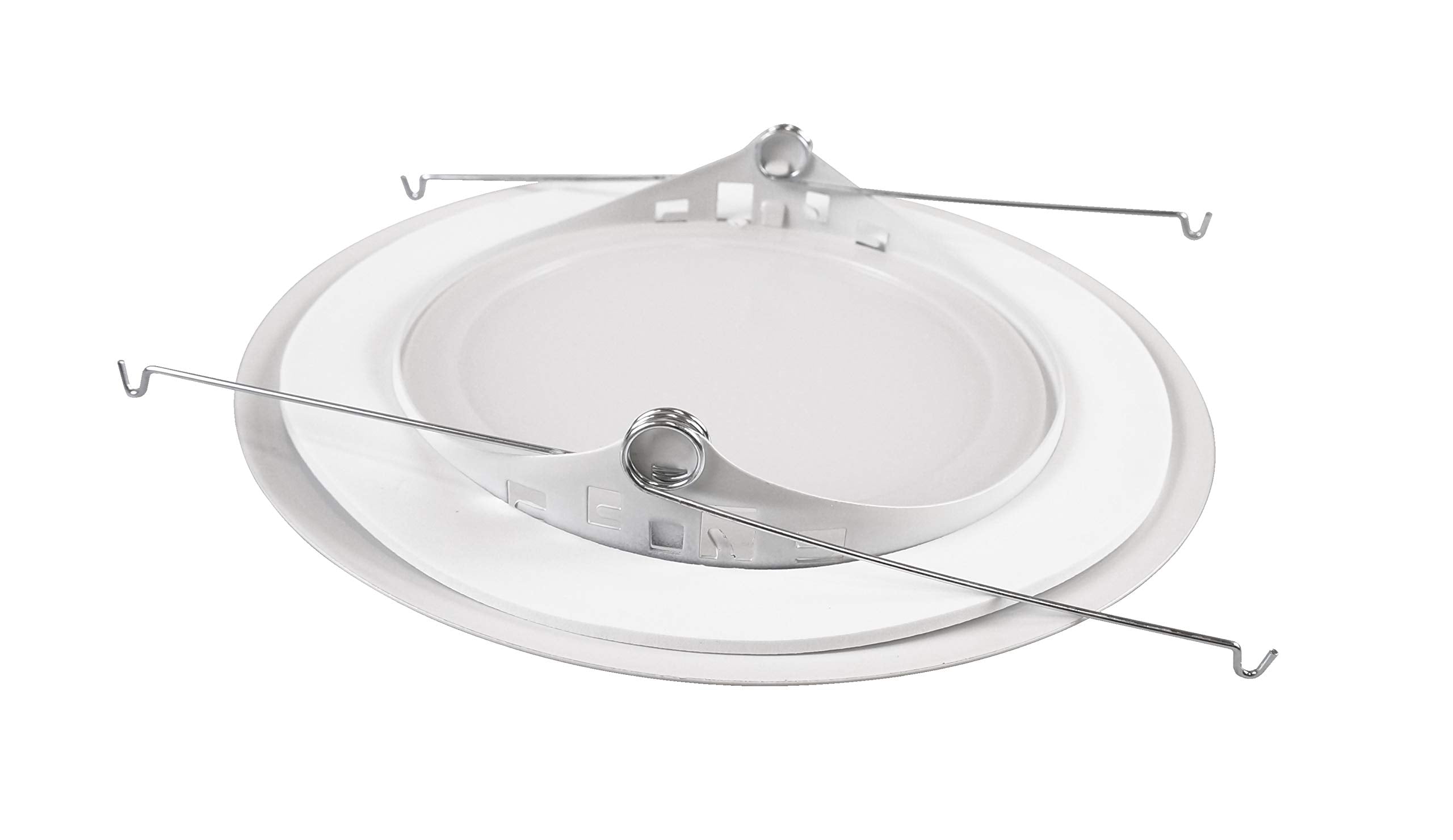 Nicor Lighting 6 Inch White Recessed Shower Trim With Glass Fresnel Lens (17502)