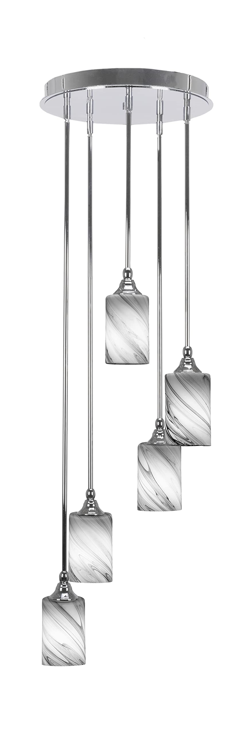 Empire 5 Light Cluster Pendalier in Chrome Finish (2145-CH-3009)