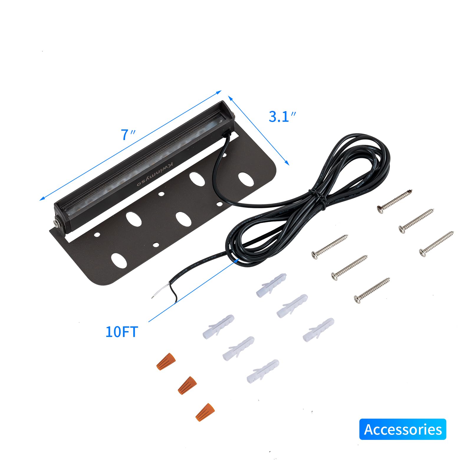 Kwinmyso 4-Packs 3W 7Inch Led Hardscape Paver Lighting,12V Ac/Dc Low Voltage Retaining Wall Lights,Led Landscape Lighting,5000K