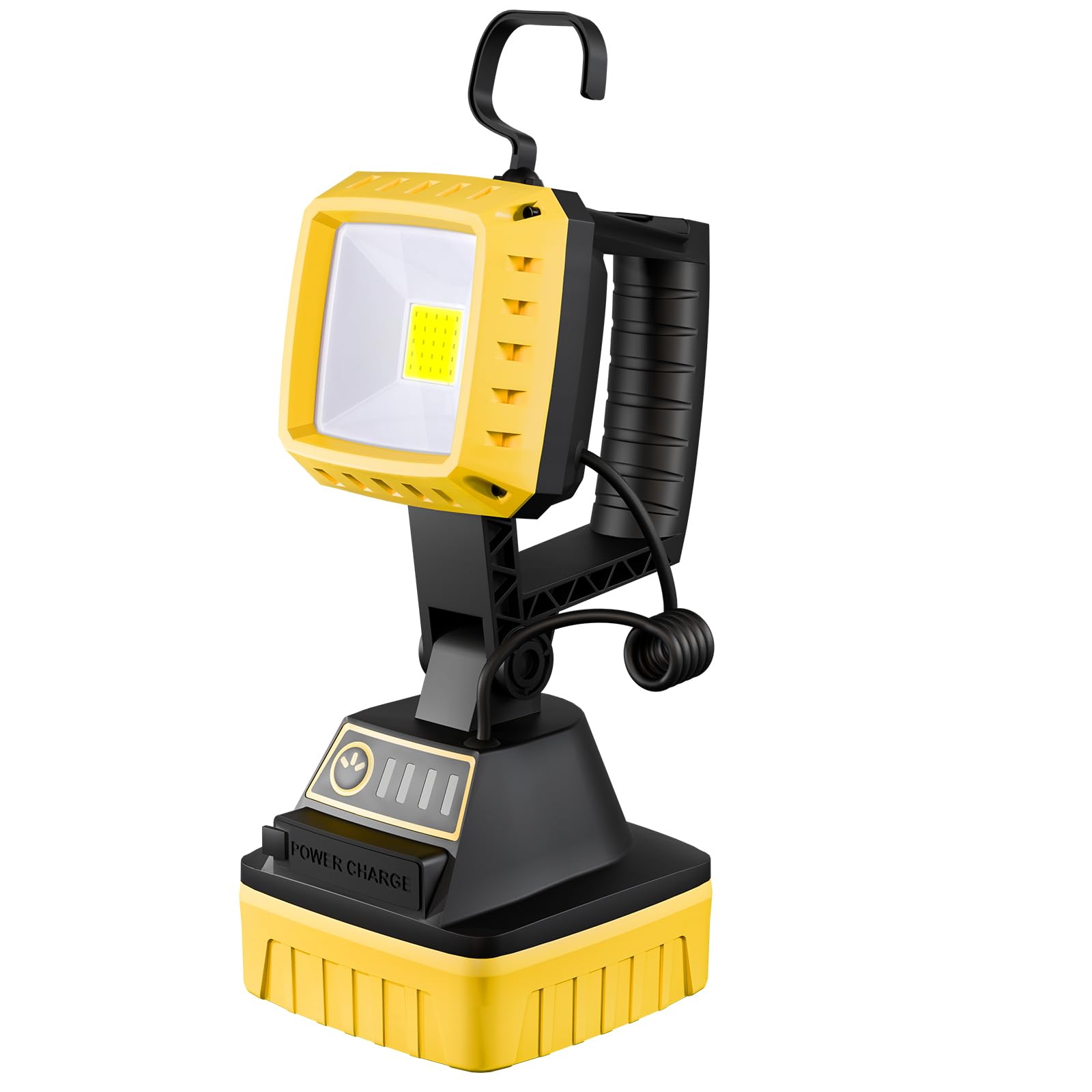 Wenfeng Rechargeable Led Work Light 6000 Lumen, 3 Modes Rotate Spotlight Flashlight, Magnetic Base And Hook Mechanic Light, Wate