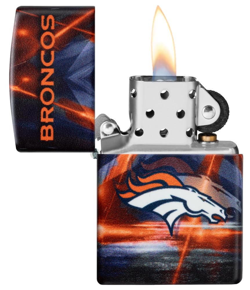 Zippo NFL Denver Broncos Pocket Lighter - Matte Finish, Multi Color, One Size, Official NFL Merchandise