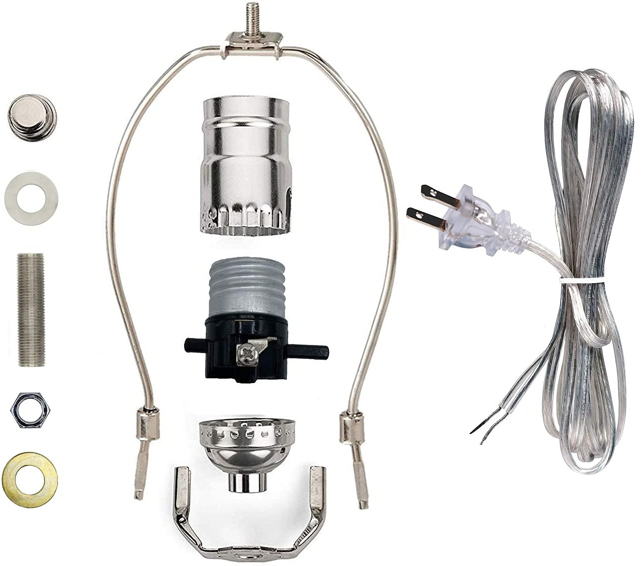 Creative Hobbies ML93H Make-A-Lamp Kit, Silver Finish, Metal, DIY Lamp Design or Repair