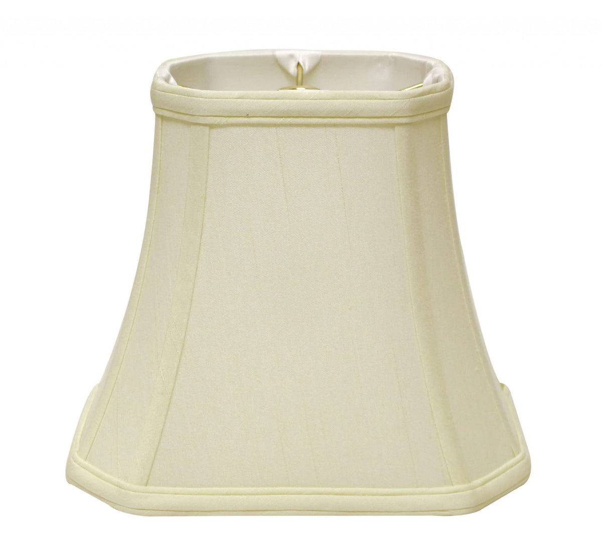 HomeRoots 469691 10 in. Slanted Rectangle Bell Monay Shantung Lampshade, Ivory