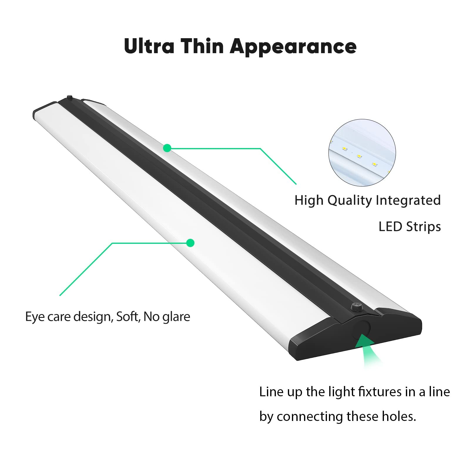 FAITHSAIL 8FT LED Shop Light, 110W Ultra Slim, 12600 Lumens, 5000K, Black and White, 2 Pack, Polycarbonate