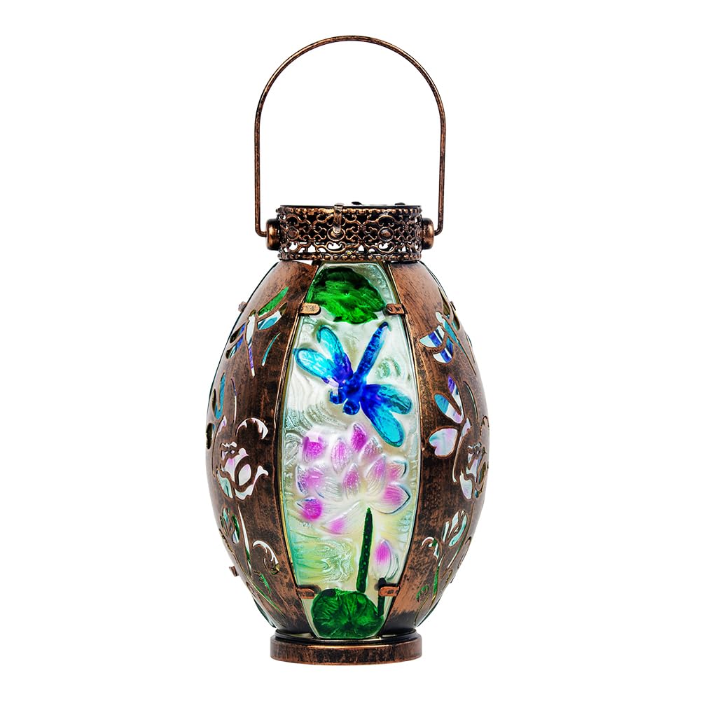 Vewogarden Dragonfly Solar Lantern - Waterproof Led Hanging Light For Patio, Yard & Garden Decor