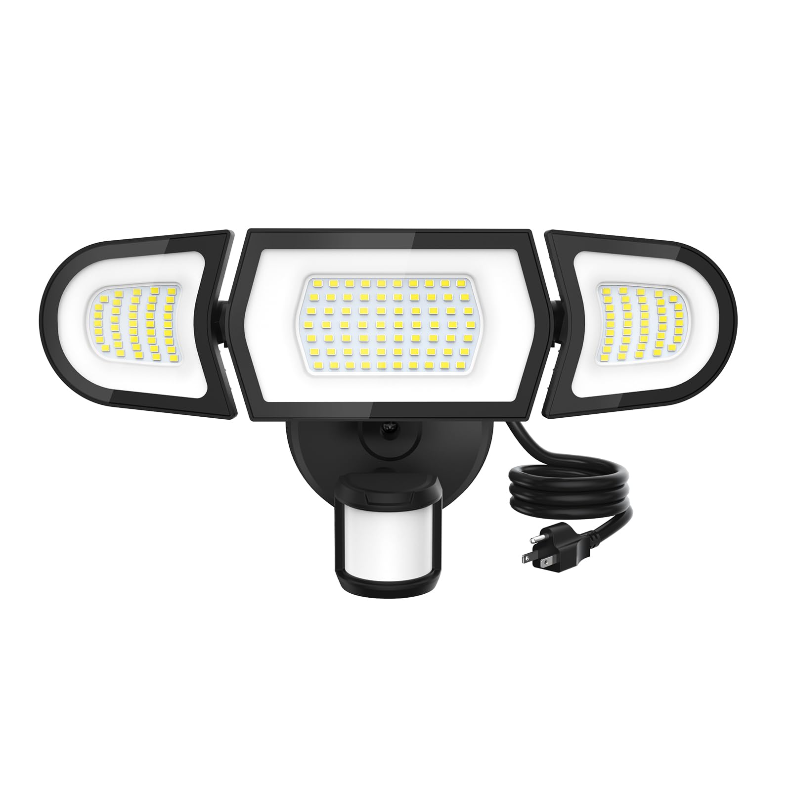 Olafus 100W 9000LM LED Security Lights Motion Sensor Light Outdoor with Plug, Dusk to Dawn Outdoor Light, 6500K, IP65 Waterproof