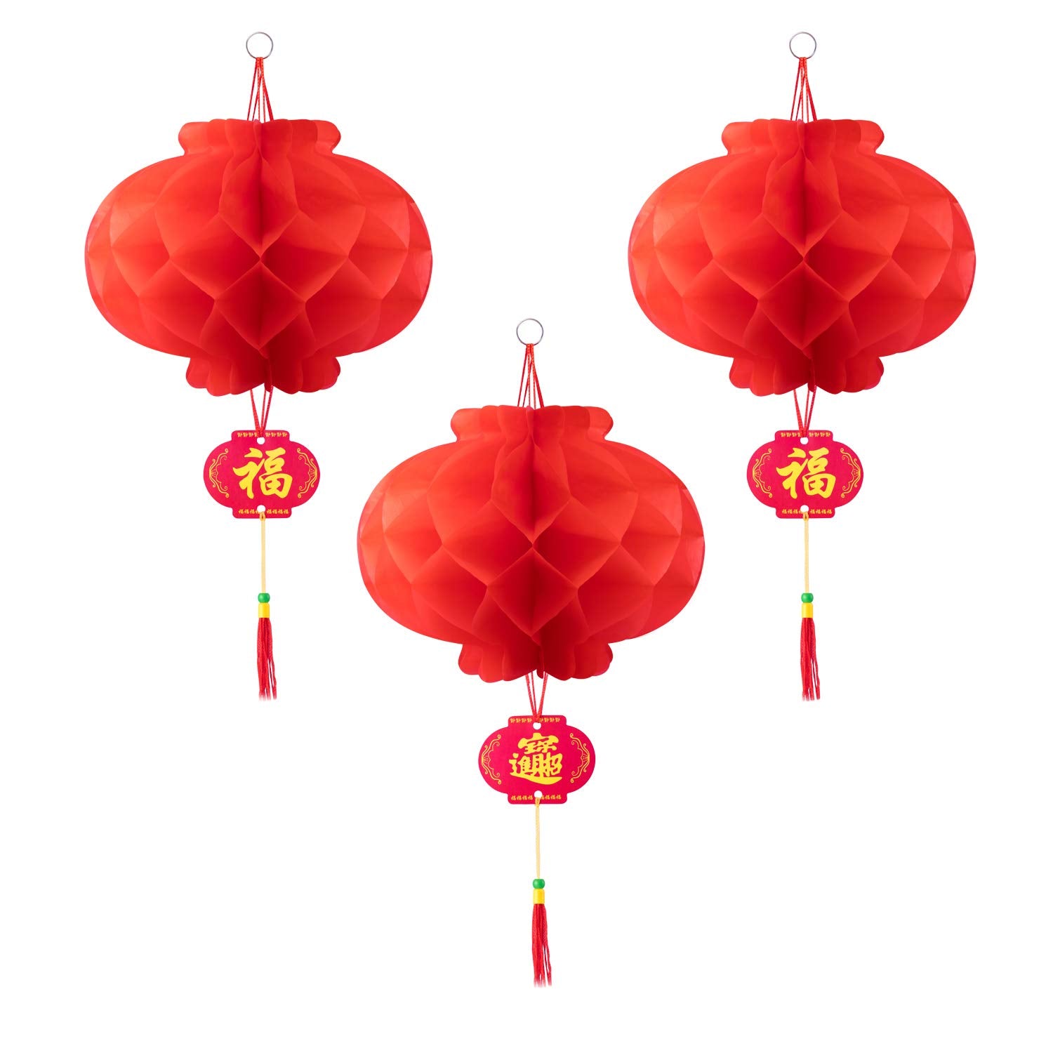 Favide 10 Inch Red Paper Lanterns, 20 Pieces, Plastic Paper, Festival Decorations for New Year, Spring Festival, Wedding