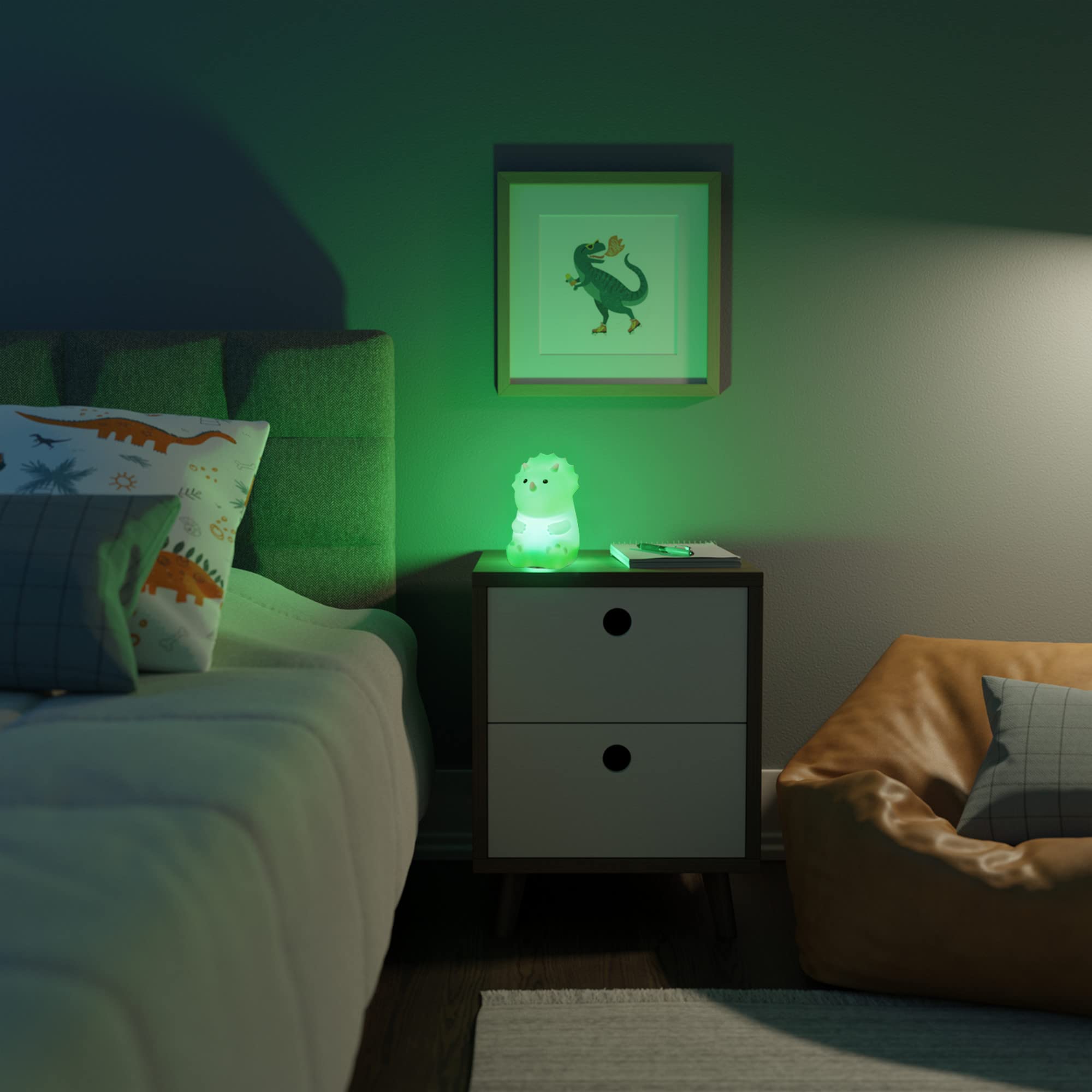 Globe Electric 13272 Multicolor Changing Led Integrated Rechargeable Silicone Night Light Lamp, Table Lamp Tap Light, White, Room Décor, Home Décor, Nightstand, Bedside Lamps, Led Lamp, Led Lights