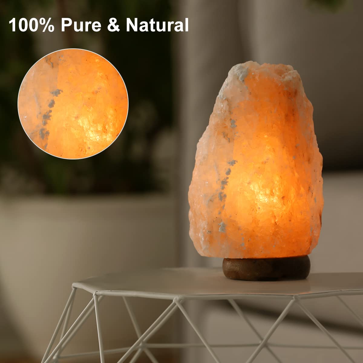 Fanhao Usb Himalayan Salt Lamp, 8 Color Changing, Hand Carved Natural Rock, Led Base - Multicolor