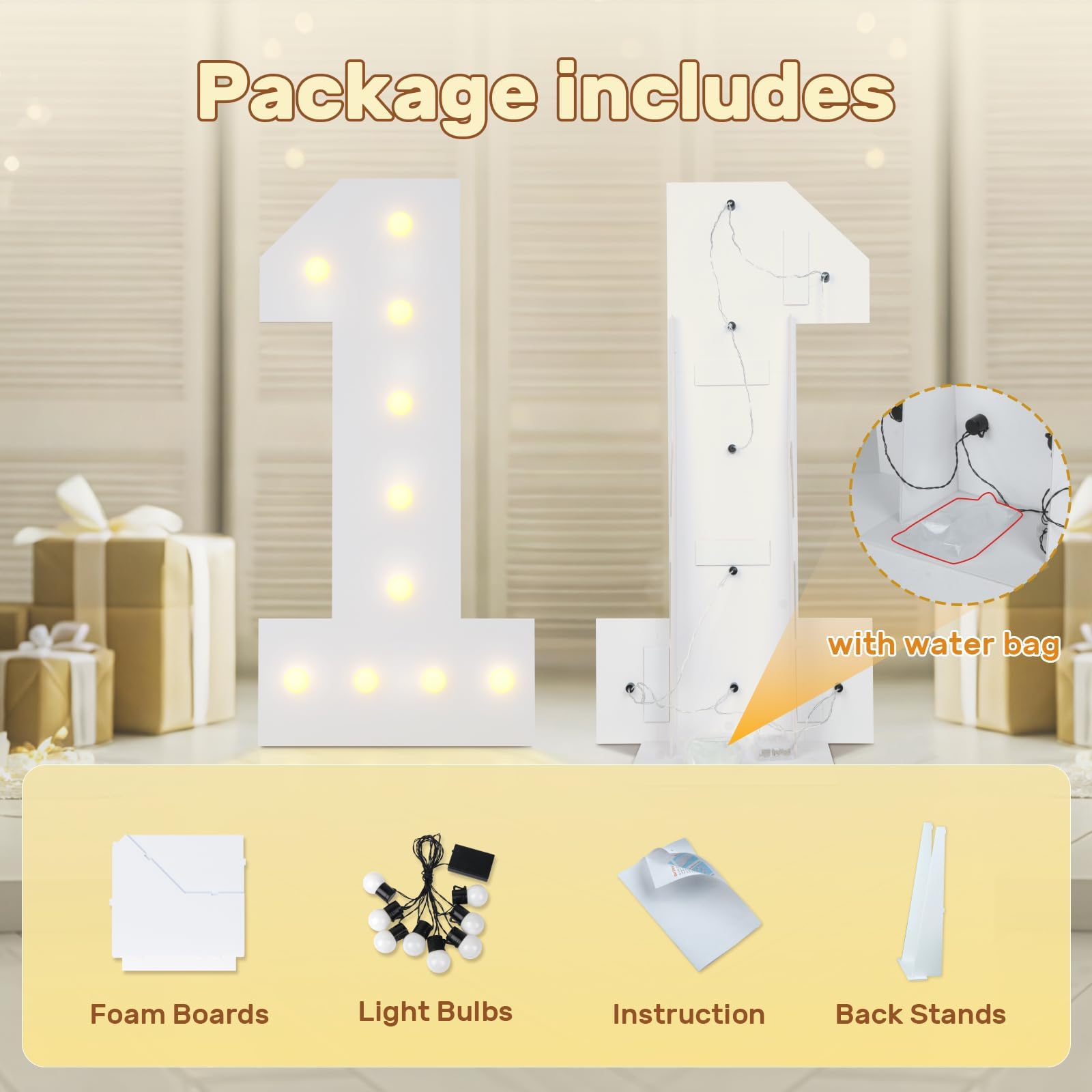 Bugame 4Ft 30 Marquee Numbers  Big 30 Light Up Numbers For 30Th Birthday Decorations Warm Light 30 Year Old Birthday Decorations For Anniversary Party Decor