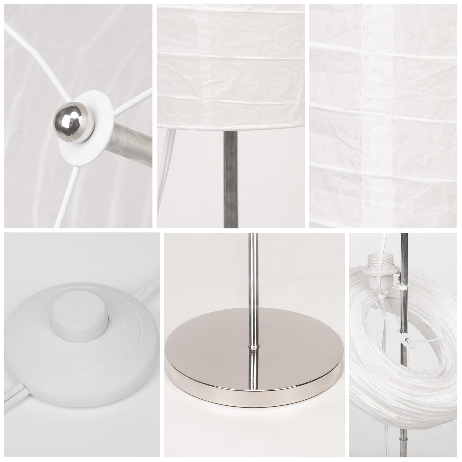 Lianheng Paper Floor Lamp, Rice Paper Lamp For Living Room, Japanese Floor Lamp Rice Paper Shade For Bedroom, Office& Living Roo