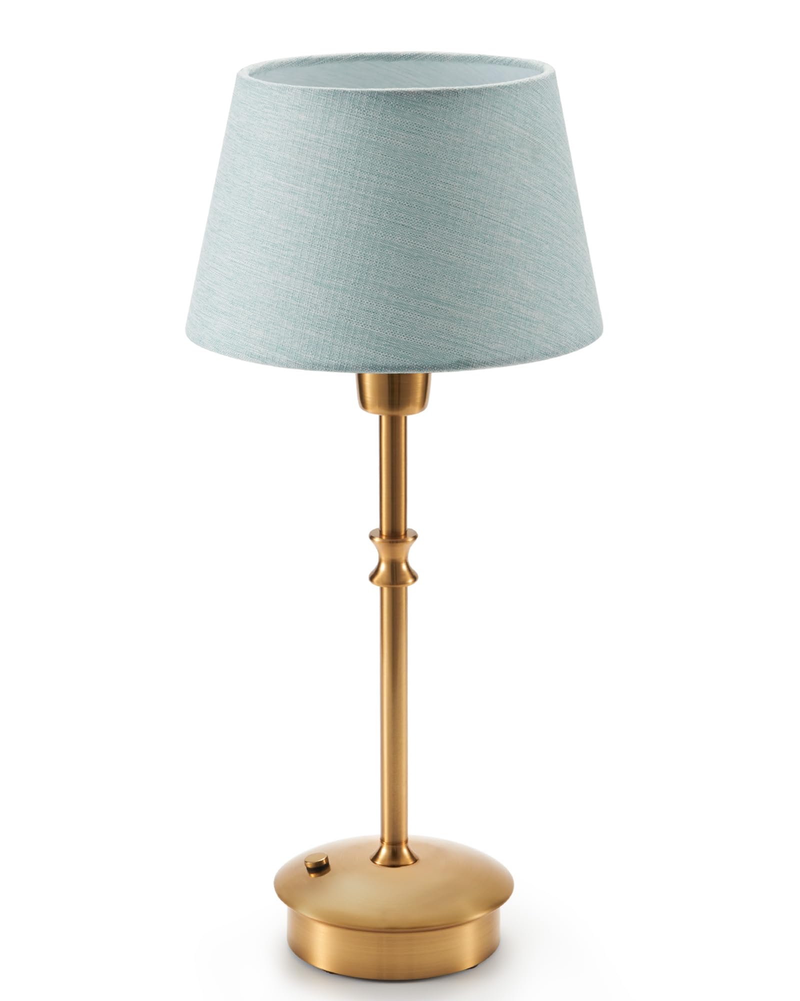 Umexus Cordless Lamp Rechargeable Table Lamps, 5000Mah Battery Operated Lights, 3 Level Brightness Dimmable, Portable Night Bedside Light For Patio, Restaurant, Dining, Fabric Shade, Antique Brass