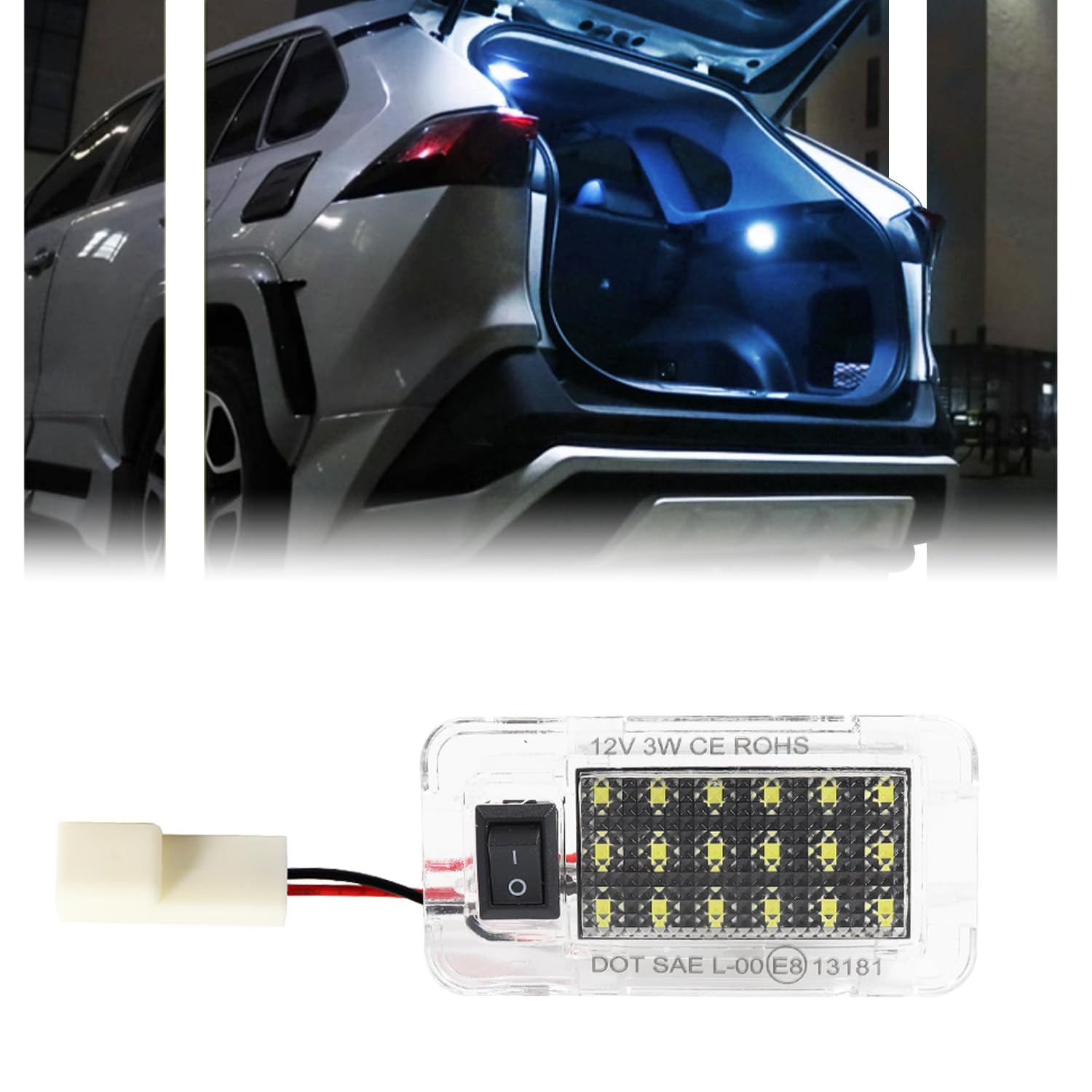 Gsowo Led Luggage Compartment Light For Toyo-Ta Rav4 2022 2023 2024 2025  Cargo Lamps Decorative Atmosphere Lamp  Rav4 Accessories Trunk Ceiling Lighting  1 Pc  Ice Blue