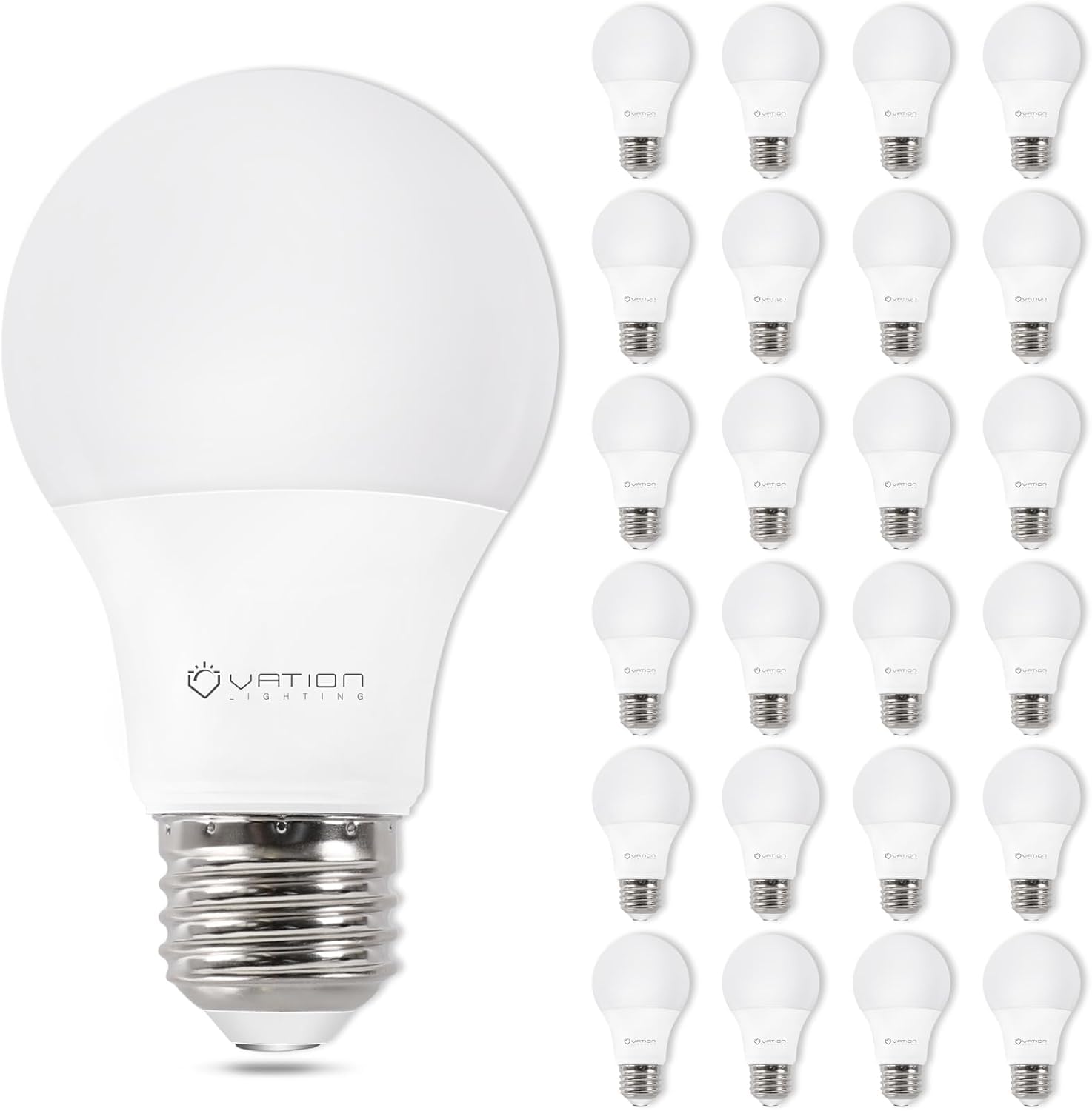 Vation 24 Pack A19 Led Light Bulb, 40 Watt Equivalent, Efficient 5Watt, 450 Lumens, Neutral 4000K, E26 Medium Base, Non-Dimmable