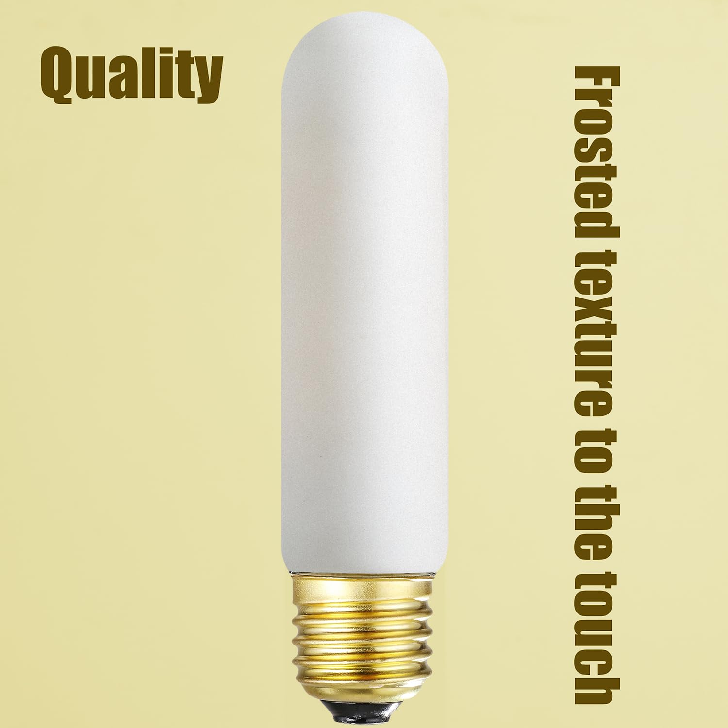 Leools T10 Led Light Bulb 6Inch E26 Base Matt Opal Porcelain Warm White 2700K Dimmable Edison 8W Led Tubular Bulb,600Lm,60 Watt