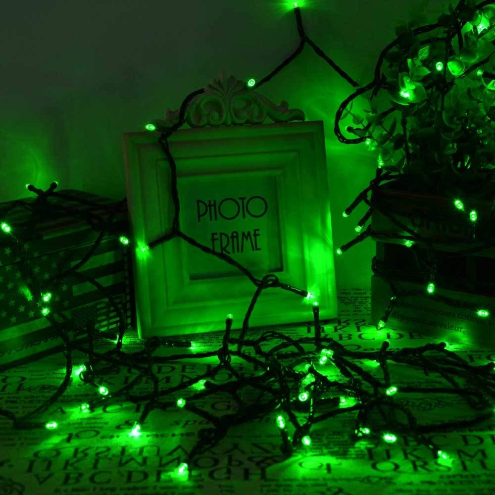 Joomer Green Battery Christmas Lights, 66Ft 200Led Fairy Lights Battery Operated Timer 8 Modes Waterproof For Outdoor Home Garden Party Holiday Christmas Trees Decoration