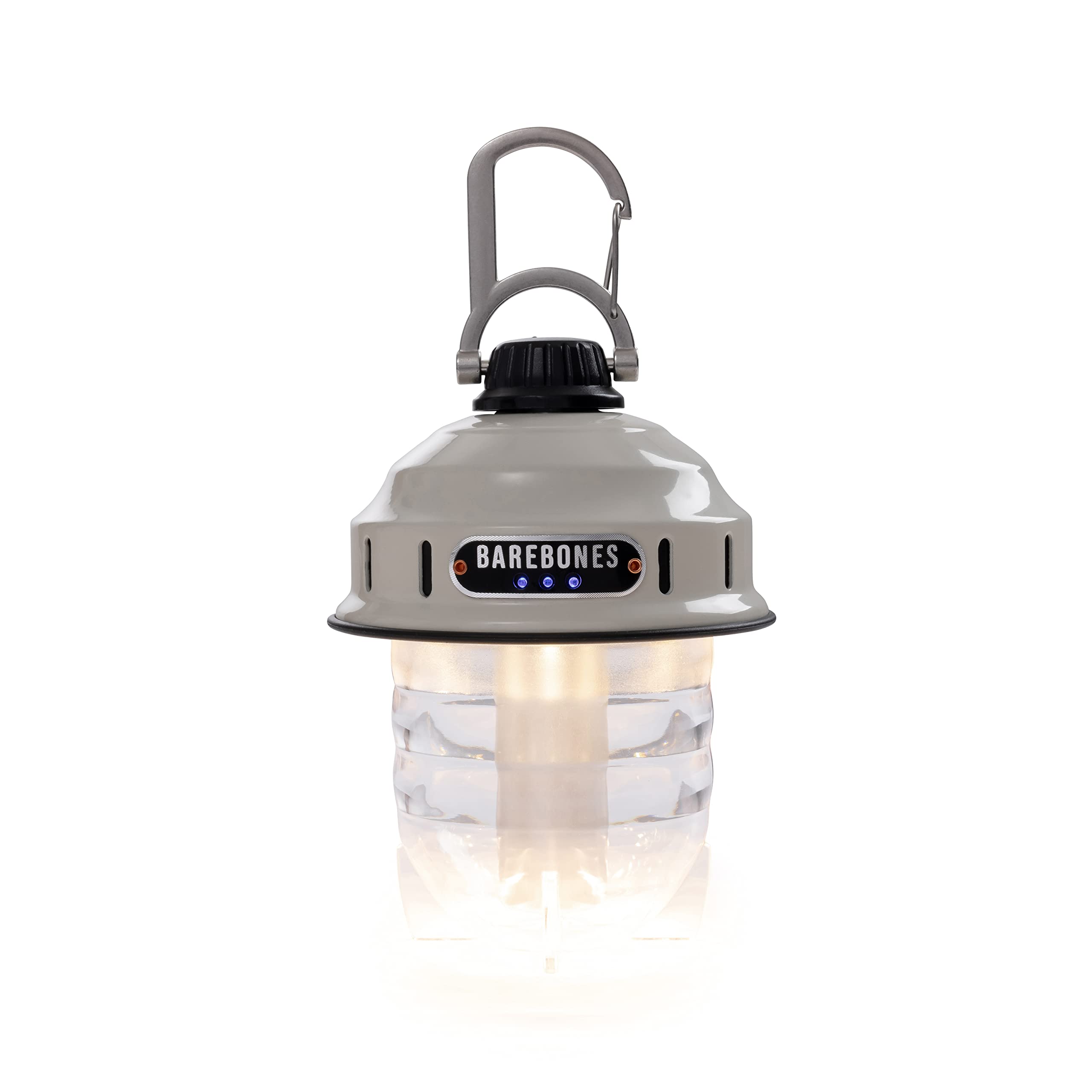Barebones Beacon Hanging Light - Vintage White LED Lantern, Rechargeable, Weatherproof, 6in x 3in, Model LIV-237