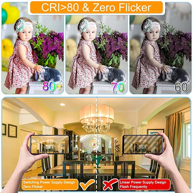 Comzler 8 Pack Candelabra Led Light Bulbs E12 Base 60 Watt Equivalent, 2700K Warm White B11 Chandelier E12 Small Base Type B Lig