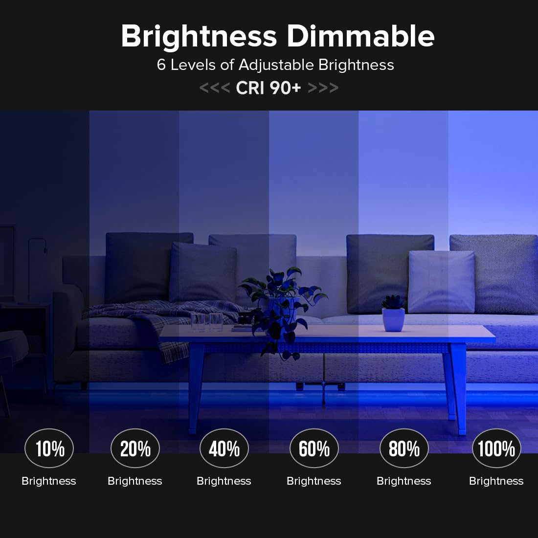 Btf-Lighting Fcob Usb Powered Blue Color Cob Led Strip Lights 3.28Ft 320Leds 5V 8Mm Width 90+ High Cri Ultra Bright Flexible Light For 3D Printer Tv Backlight Display Cabinet Pc Diy Decor