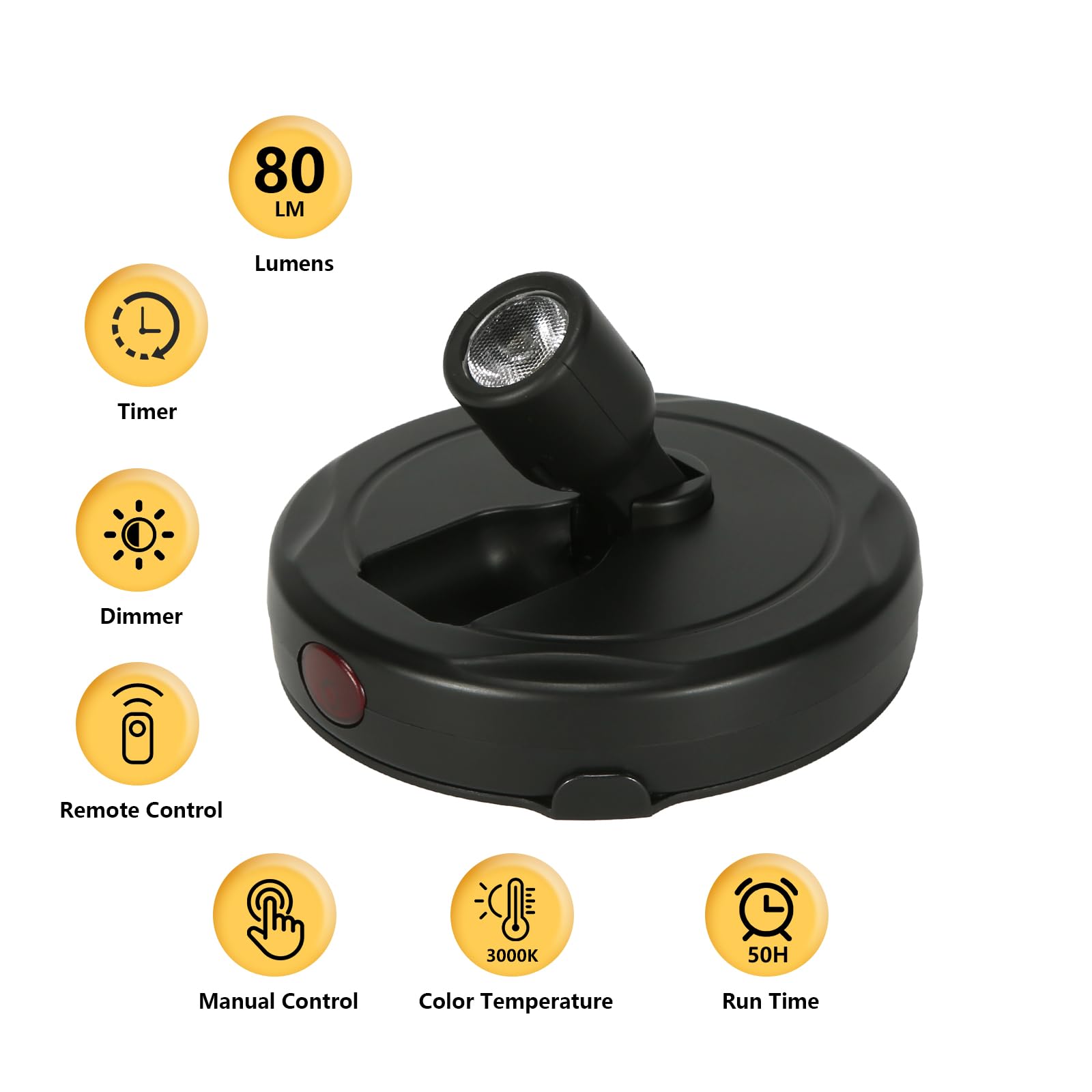 Kanesiki Cordless Spotlight Battery Operated, Indoor Plant Light, Led Display Puck Lights, Dimmable Accent Lighting With Remote,