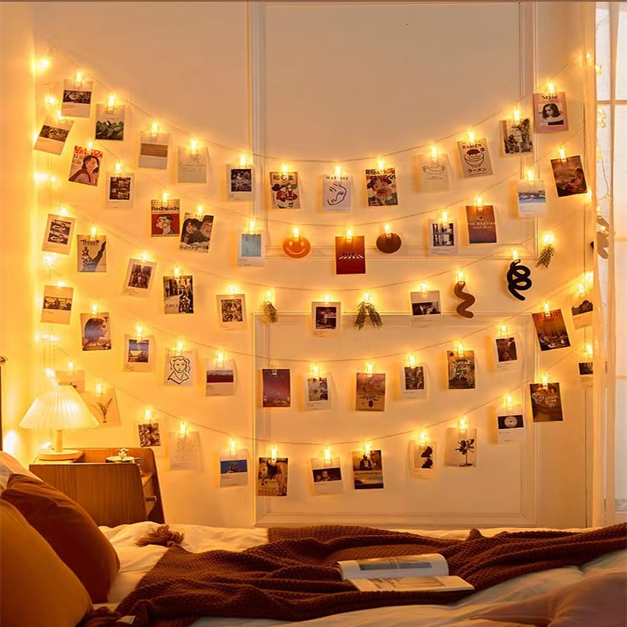 Magnoloran 20 LED Photo Clip Starry Lights, Warm White, Remote Control, Model PC004-CO-FBA, Perfect for Home Decor & Festivals