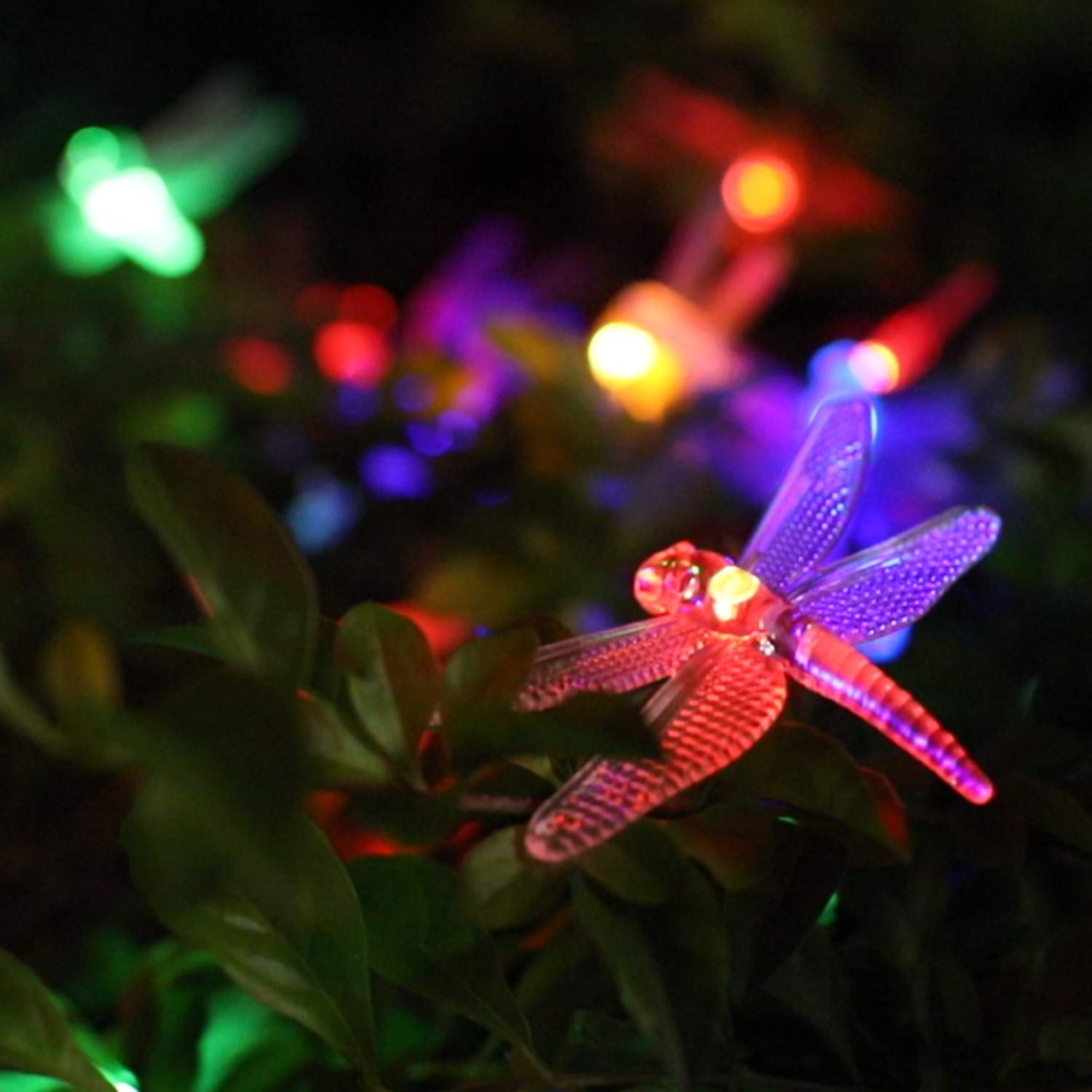 Brightown Dragonfly Solar String Lights, 25.6FT, 30 LED, Waterproof, 8 Modes, Multicolor