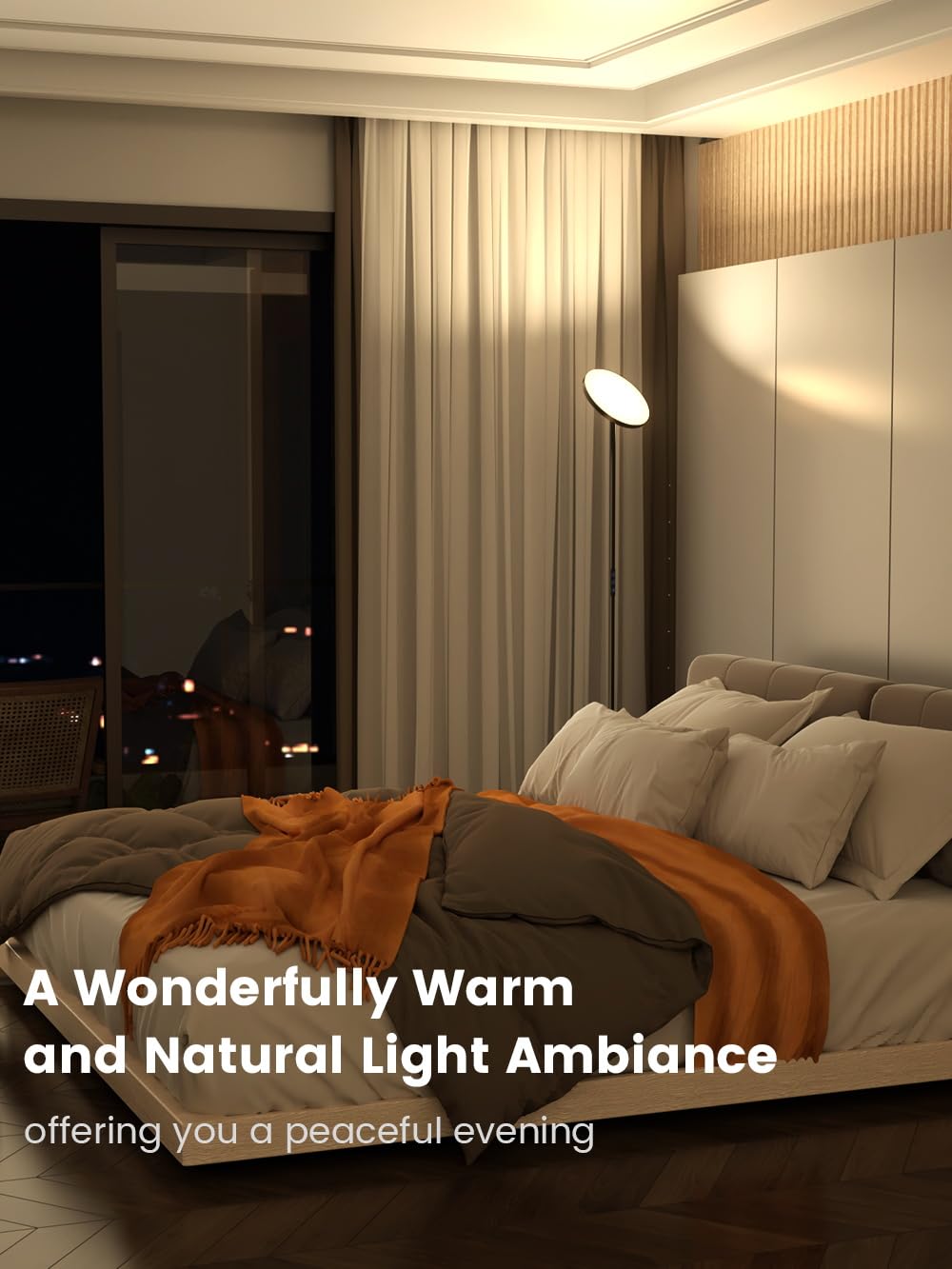 Ohlux Floor Lamp,36W/3000Lm Sky Led Modern Torchiere 5 Color Temperatures Super Bright Floor Lamps, Dimmable Tall Standing Pole