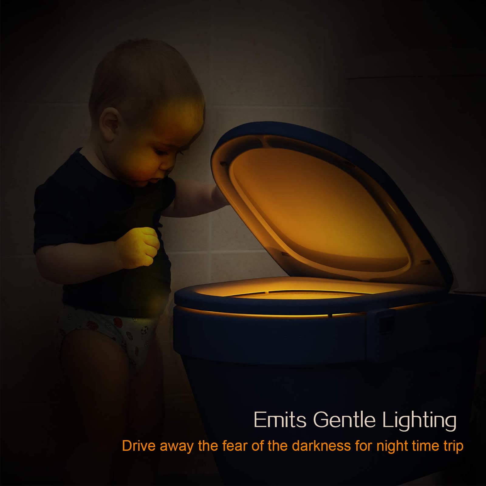 Witshine Rechargeable Toilet Night Light - Motion Sensor, 16 Color LED, White, Model 550plus - Fun Bathroom Gadgets for Men and Dad