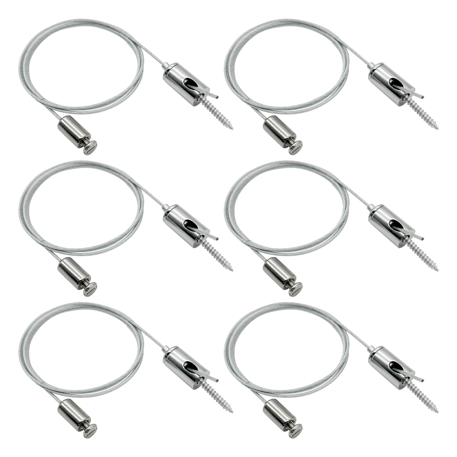 Hamrvl 6-Pack Hexagon Garage Lights Suspension Cables Kit - 3.28Ft/1M Hexagon Led Lights Adjustable Steel Hanging Chain  Light Suspension Kit For Led Hexagon Lights Aquarium Lights  Load 6.6 Lb