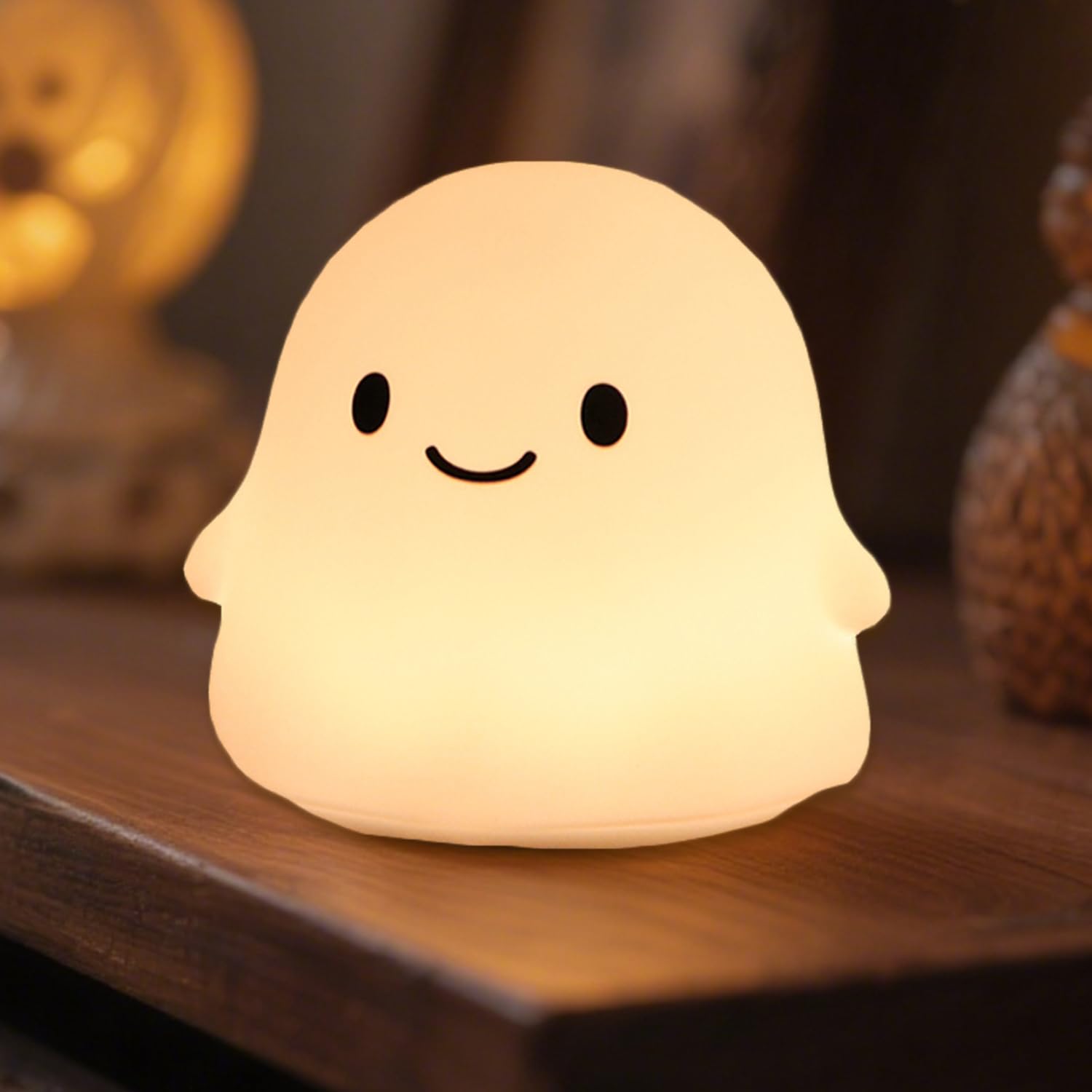 Rytinazzz Halloween Ghost Night Light  Kids Halloween Gifts - Cloud Nightlight  Halloween Decorations  Squishy Silicone  Dimmable  Rechargeable  30-Min Timer  Bedroom Nursery Bedside  Room Decor