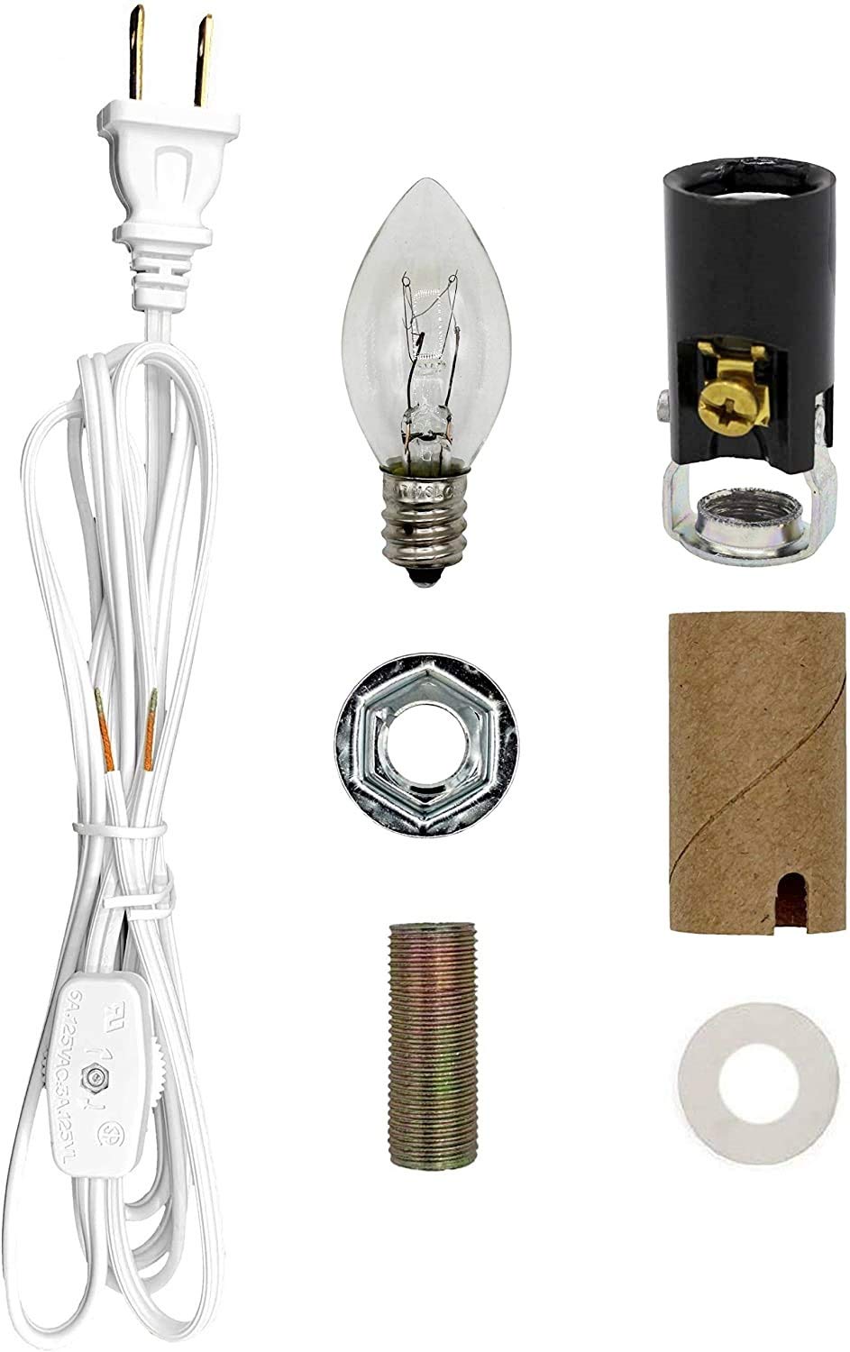 Creative Hobbies® ML2-B6 Small Christmas Tree Wiring Kit, Metal, White, Great for Lighting Small Objects