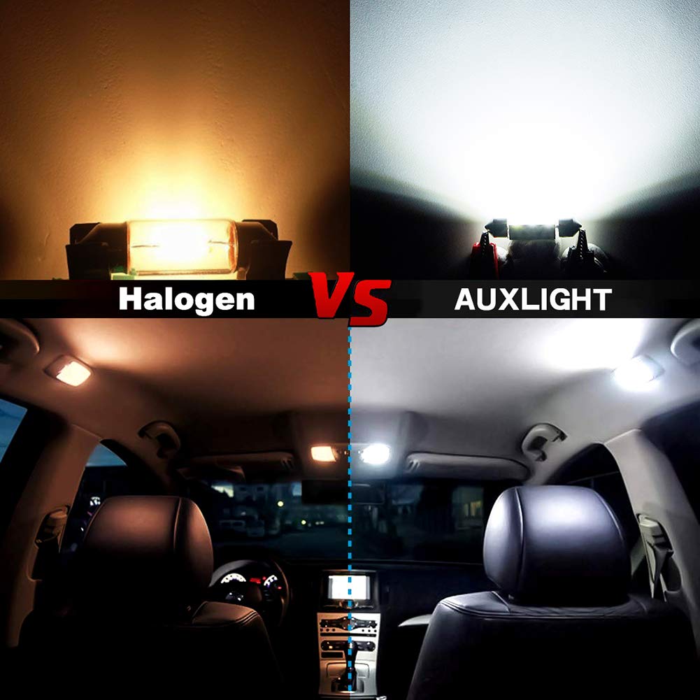 AUXLIGHT Festoon LED Bulbs 31MM 6000K Xenon White, Super Bright 6SMD Chips, Pack of 6