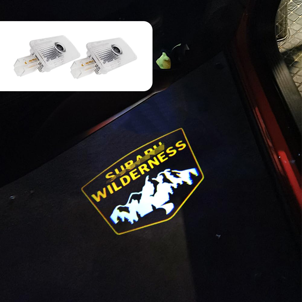 2 Pcs Non-Fading Led Car Door Logo Lights Courtesy Projector Laser Welcome Light Ghost Shadow Forester Wilderness Accessories Pu
