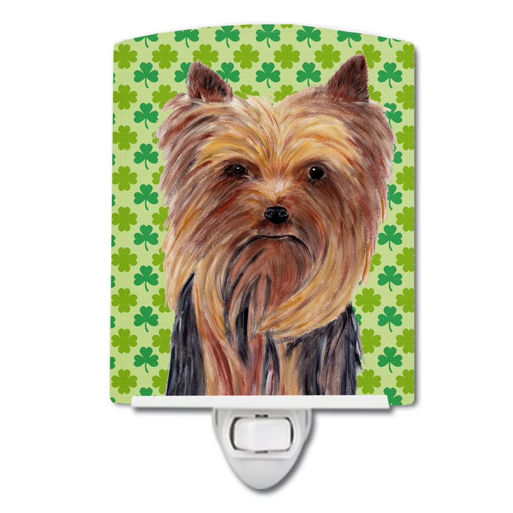 Carolines Treasures Ceramic Night Light, Yorkie St. Patricks Day, UL-Certified, 6x4x3, Multicolor, Model SC9285CNL