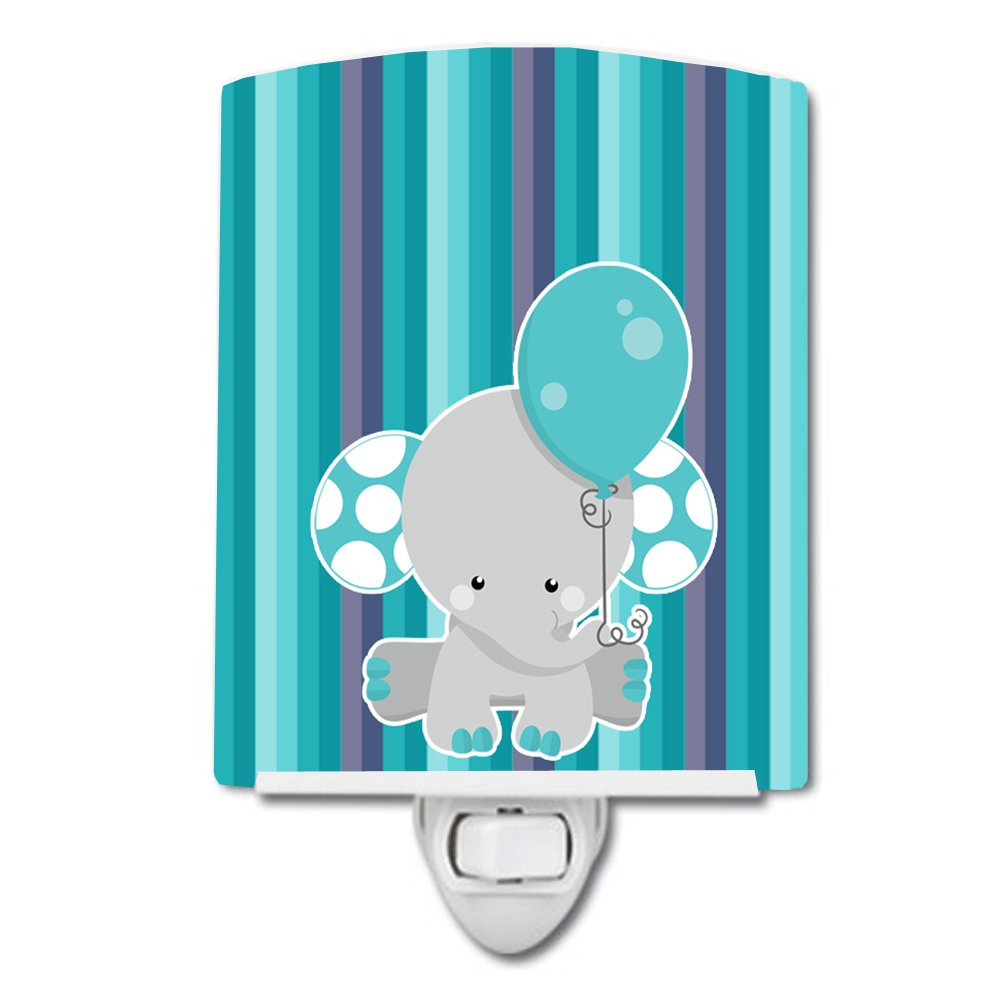 Carolines Treasures BB6842CNL Grey Elephant with Balloon Ceramic Night Light Compact, ULCertified, Ideal for Bedroom, Bathroom