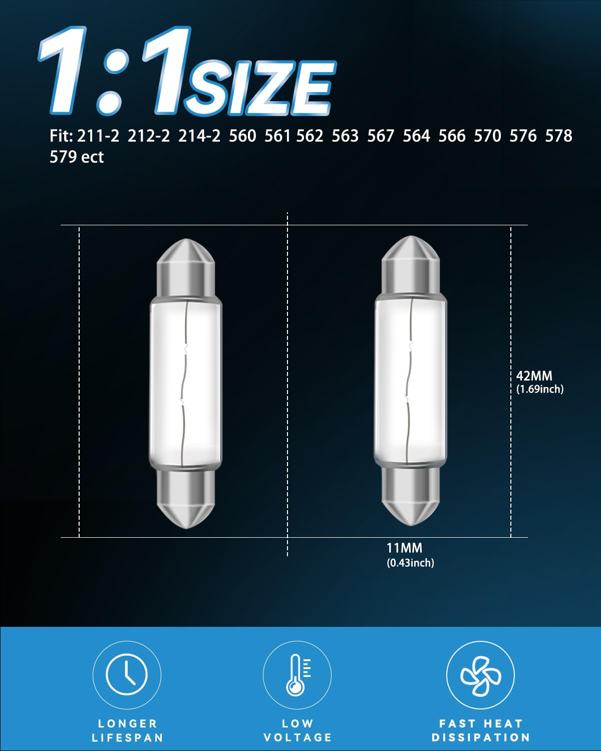 Under Cabinet Light Bulbs T3 42Mm Festoon Light Bulb, Undercabinet Bulb 12V 10W Xenon Festoon Bulbs Boat Marine Ceiling Bath Lig