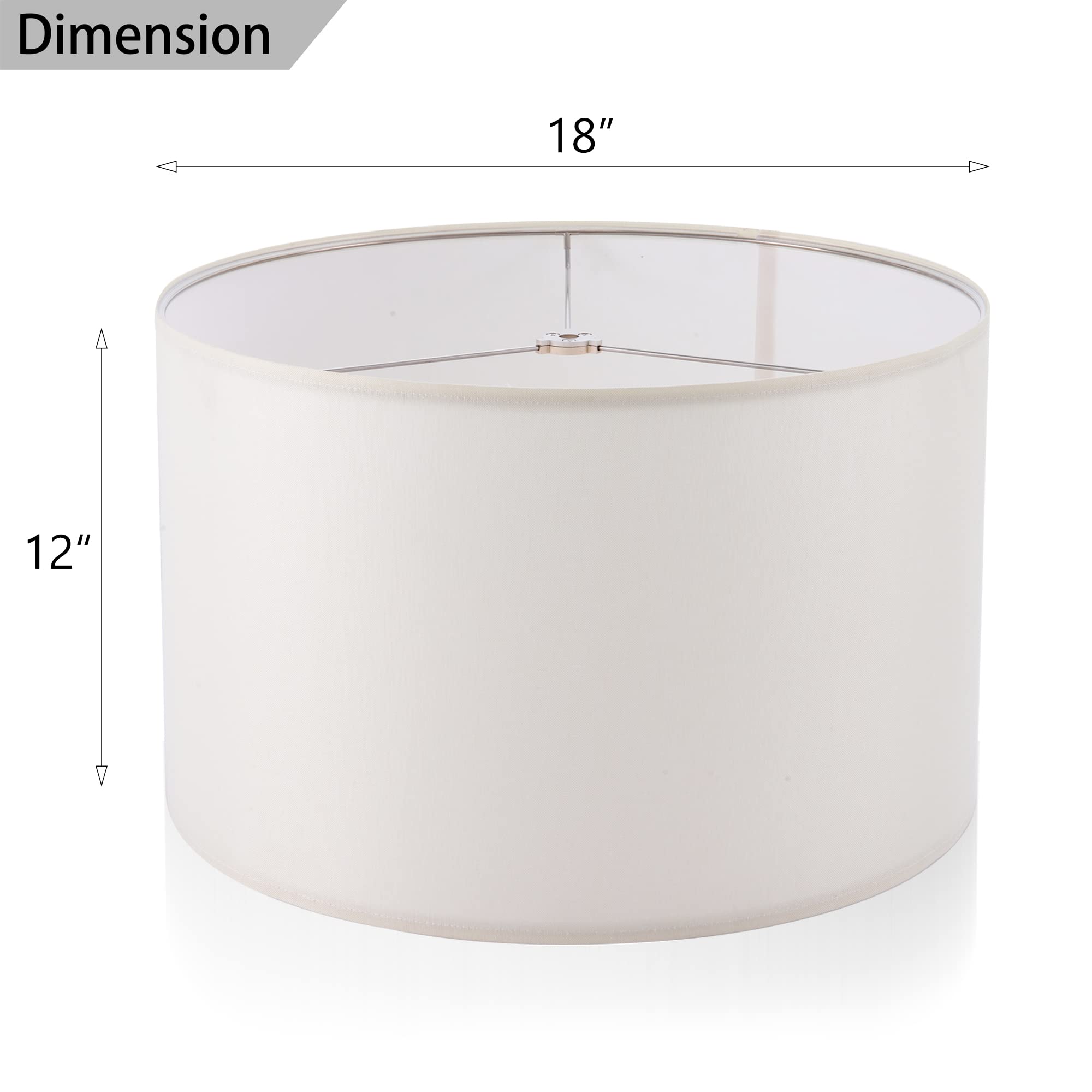 Wellmet 18x18x12 Assembly Required Lampshades for Table Lamp,Bedside Lamp,Floor Lamp,Fabric Drum Lamp Shades Classic Modern Styl