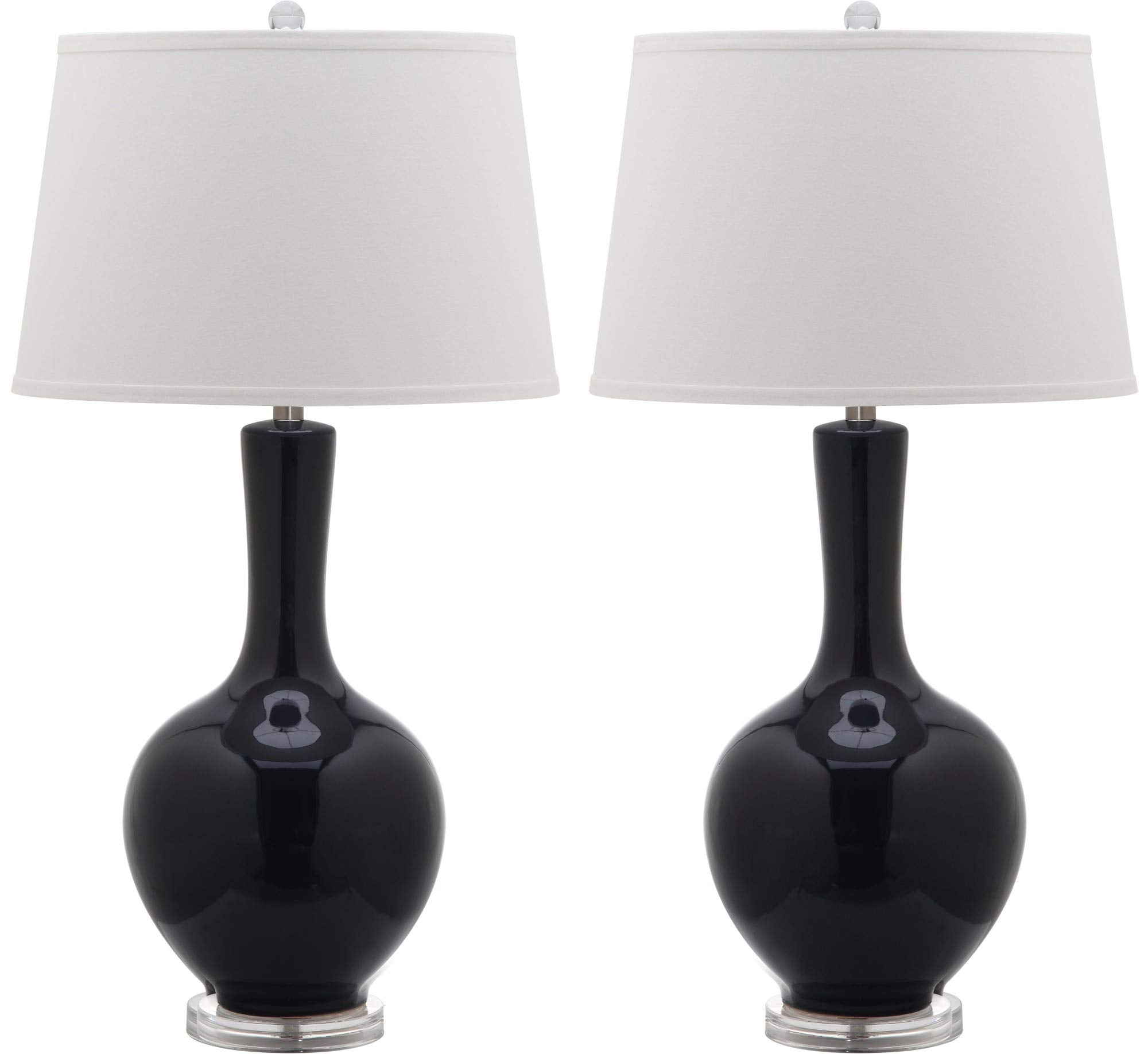 Safavieh Lighting Collection Blanche Modern Navy Gourd Ceramic 32-Inch Bedroom Living Room Home Office Desk Nightstand Table Lam