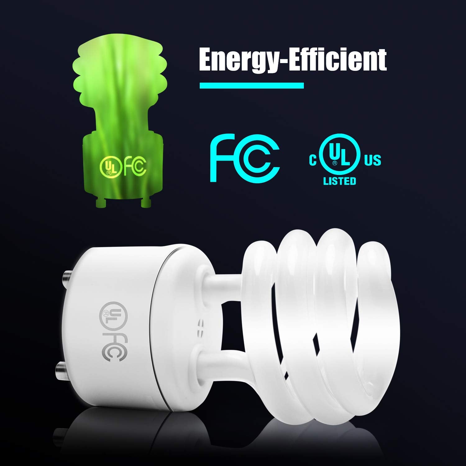 Jackyled Ul-Listed 13W Gu24 Cfl Light Bulbs 2700K T2 Spiral Gu24 Base 2-Prong Light Bulb Warm White Fluorescent Light Bulbs Indo